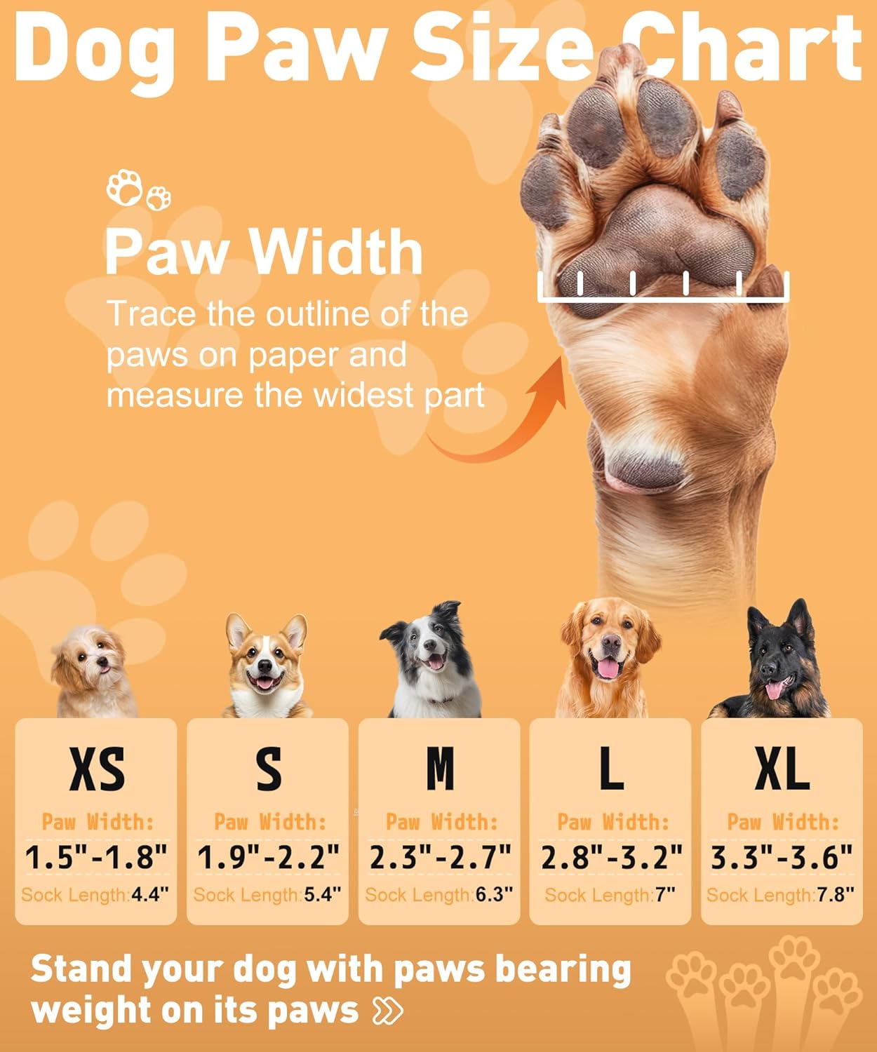 Non Slip Dog Socks with Grips, Dog Sock to Prevent Licking Paw for Senior Dogs, Dog Shoes for Hardwood Floors and Enhancing Traction, Paw Protector - Fits Small, Medium, Large Dogs - L
