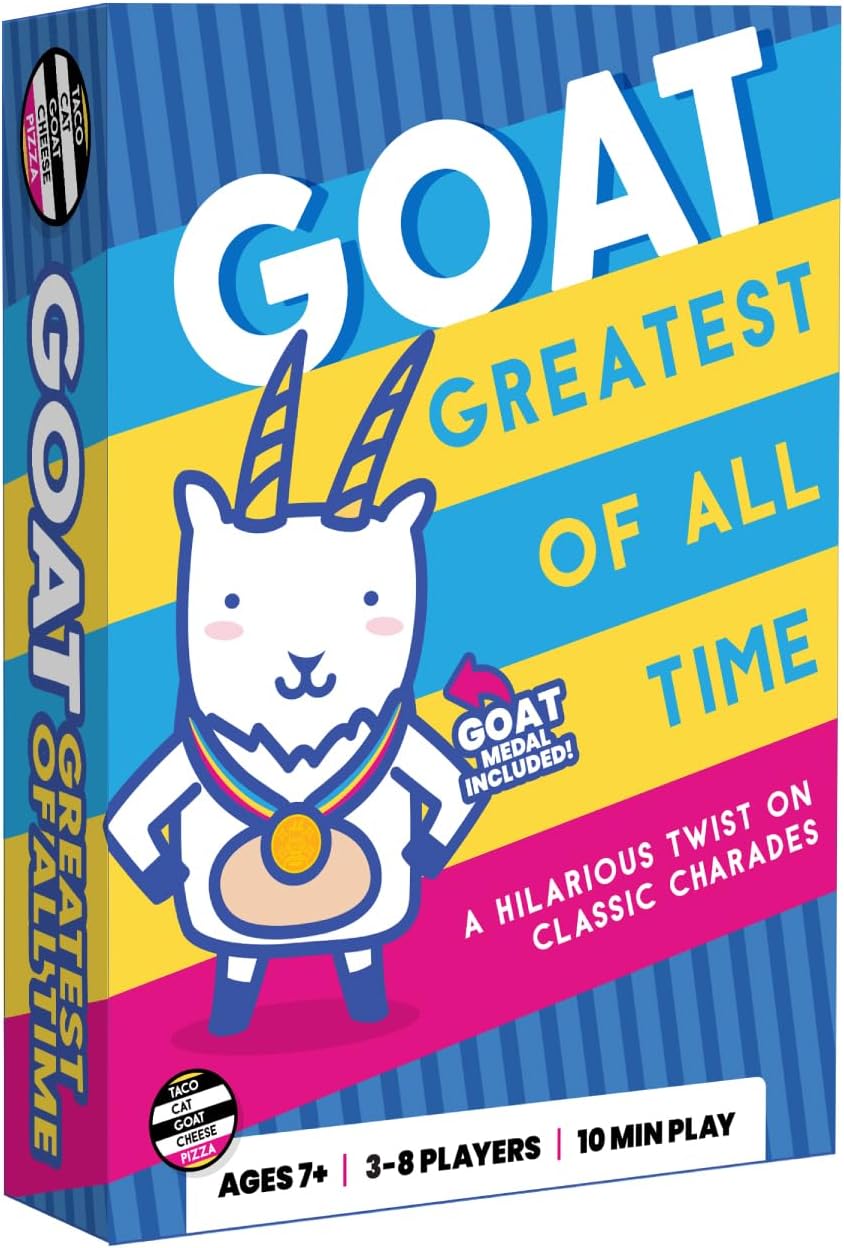 Greatest of All Time Goat Card Game by Dolphin Hat Games | Hilarious Twist on Charades | Funny Improv Family Game for Kids, Teens & Adults | Great Icebreaker for Game Night | 3–8 Players