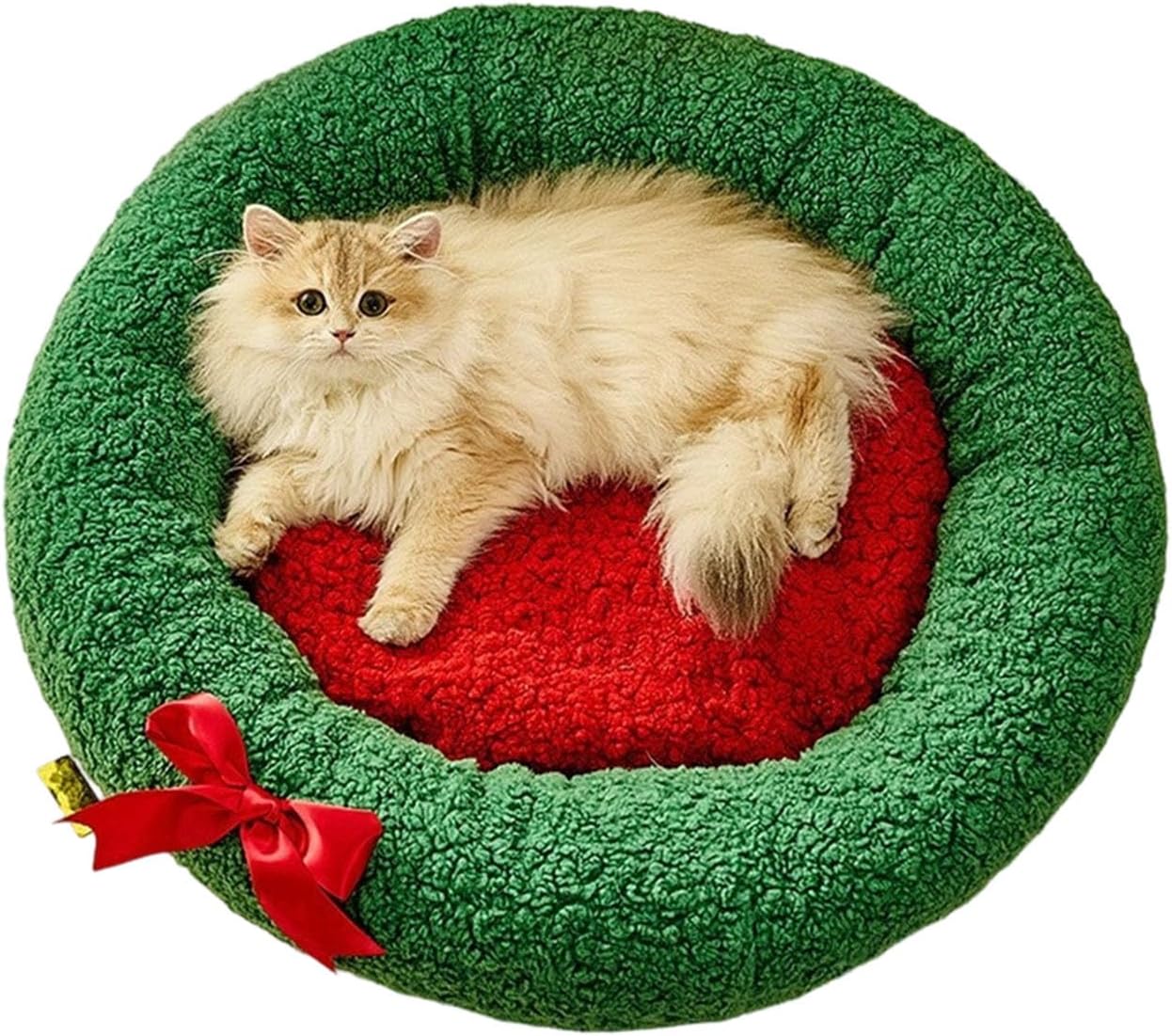 Winter Warm Cats Bed Christmas Theme Soft Foam and Removable Cover Shelter House Rest Bed for Small Animal Home Decors Festival Pet House