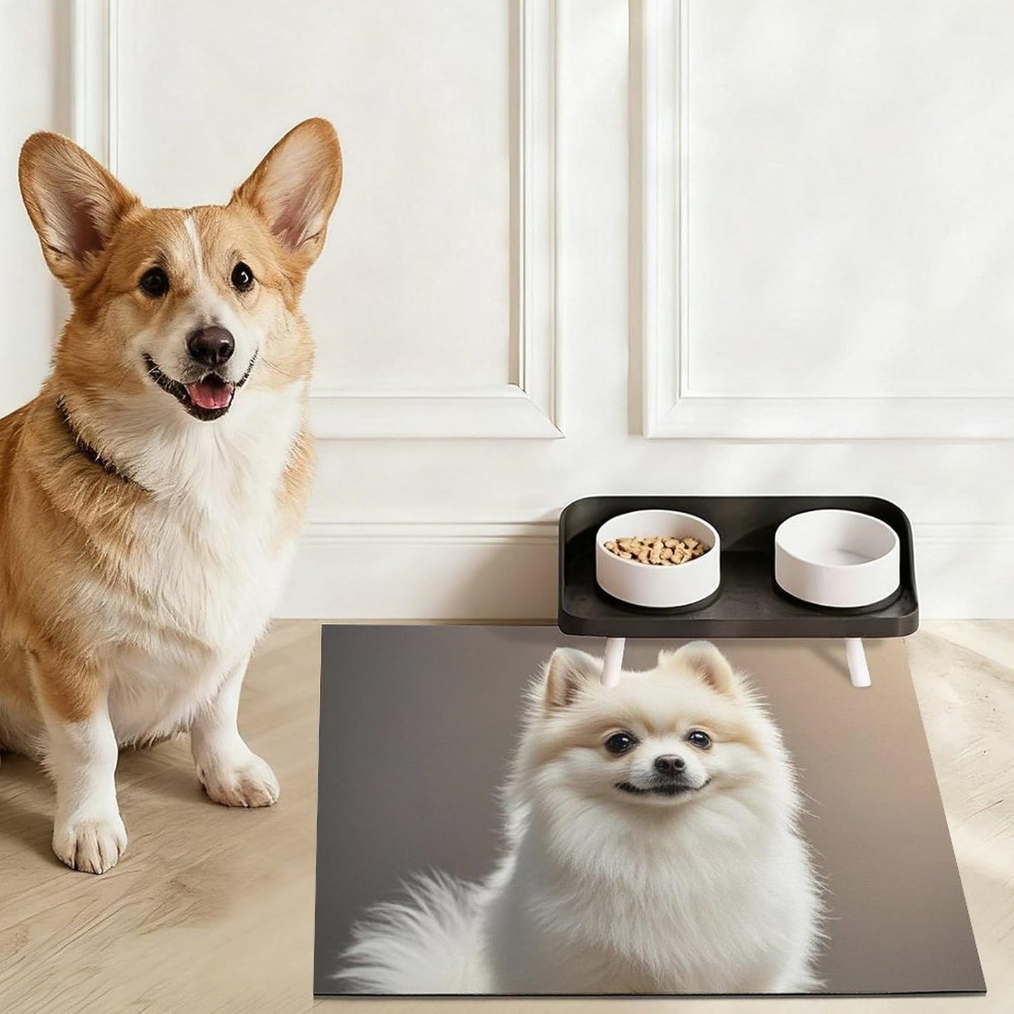 Dog Food Mat Pet Leather Tablecloth Pomeranian Dog Pet Feeding Mat Anti-Slip Dog Bowl Mats Absorbent Pet Placemats for Dogs Protect Floor Dogs Pad for Food and Water