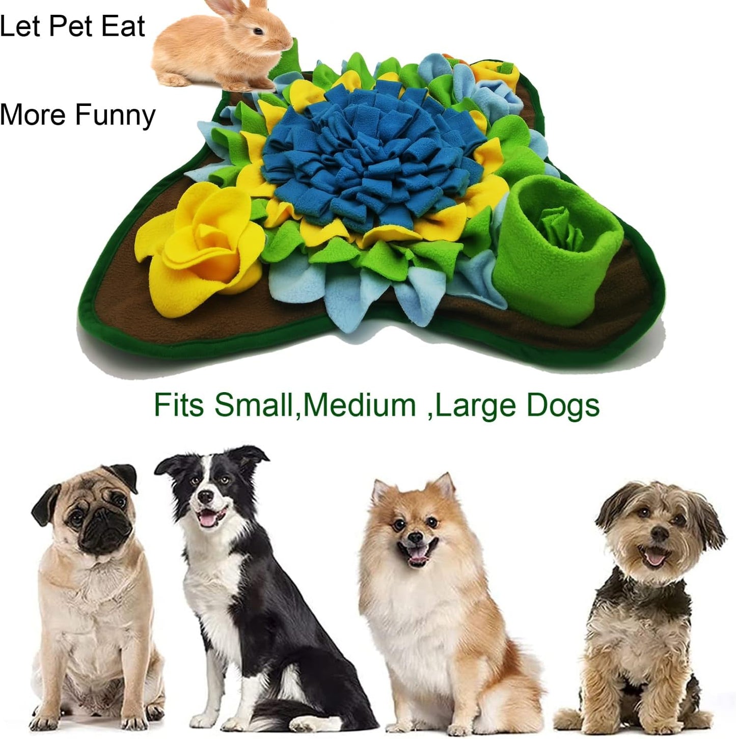 Dogs Snuffle Mat Pet Feeding Mats Puppy Sniffing Pad ,Cat Doggies Interactive Puzzle Toys for Multiple Breeds Encourages Natural Foraging Skills,Training and Stress Release (Blue-01)