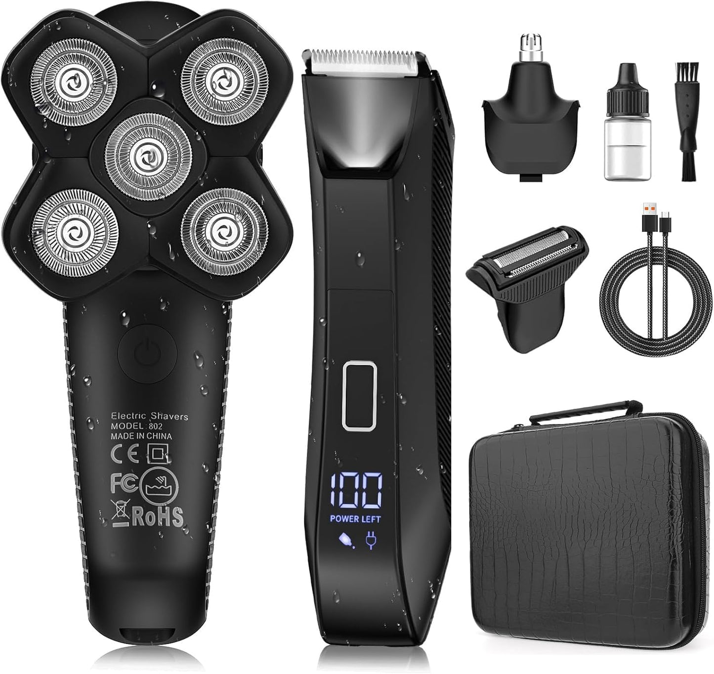 Manscape Body and Ball Trimmer for Men, Bald Head & Body Shaver, Mens Grooming Kits Pubic Groin Hair Trimmer, Body Groomer Electric Razors for Smooth Shaving, IPX7 Waterproof