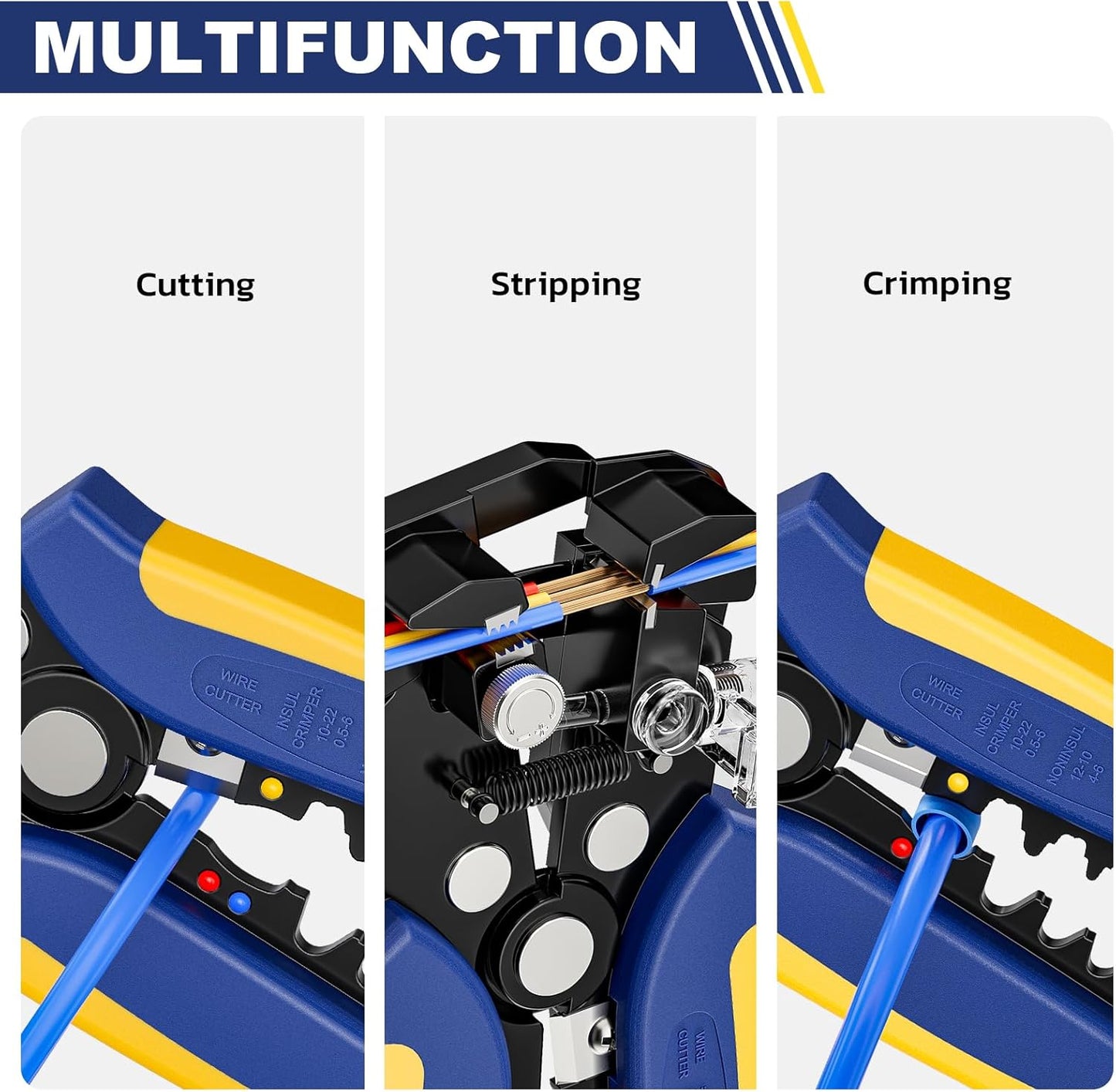 haisstronica 201PCS Wire Stripper Kit - Automatic Wire Stripping Tool for AWG 24-10 Cables with Insulated Terminals, Self Adjusting Universal Wire strippers and Crimpers for Electrical Work