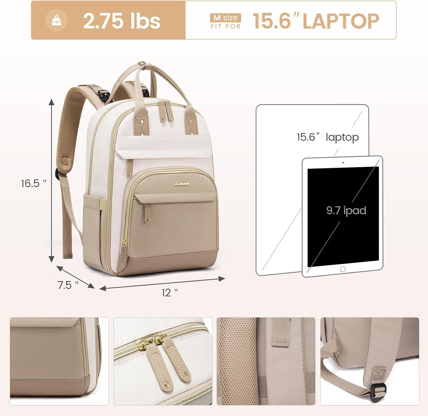 LOVEVOOK Diaper Bag Backpack, Baby Bag with Changing Pad, Large Diaper Backpack Boy Girl, Waterproof Baby Registry Bag for Mom Dad with Stroller Buckles, Beige-khaki