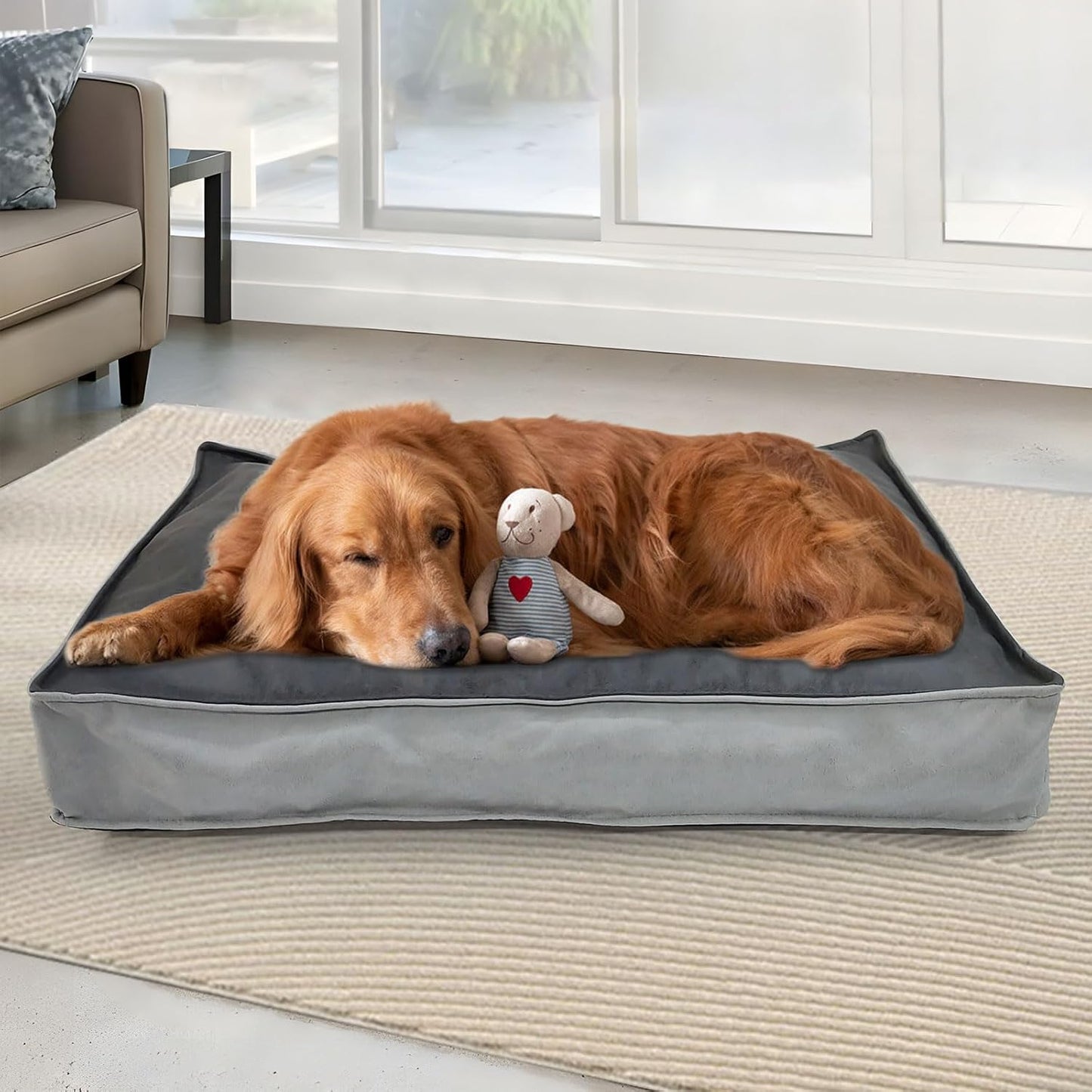 Dog Bed Cover, Comfortable and Quiet Dog Bed Covers for Pet Mat Bed,Washable Removable Cover，Faux Leather Pet Nest, 30" L x 20" W x 3" H ，Cover Only