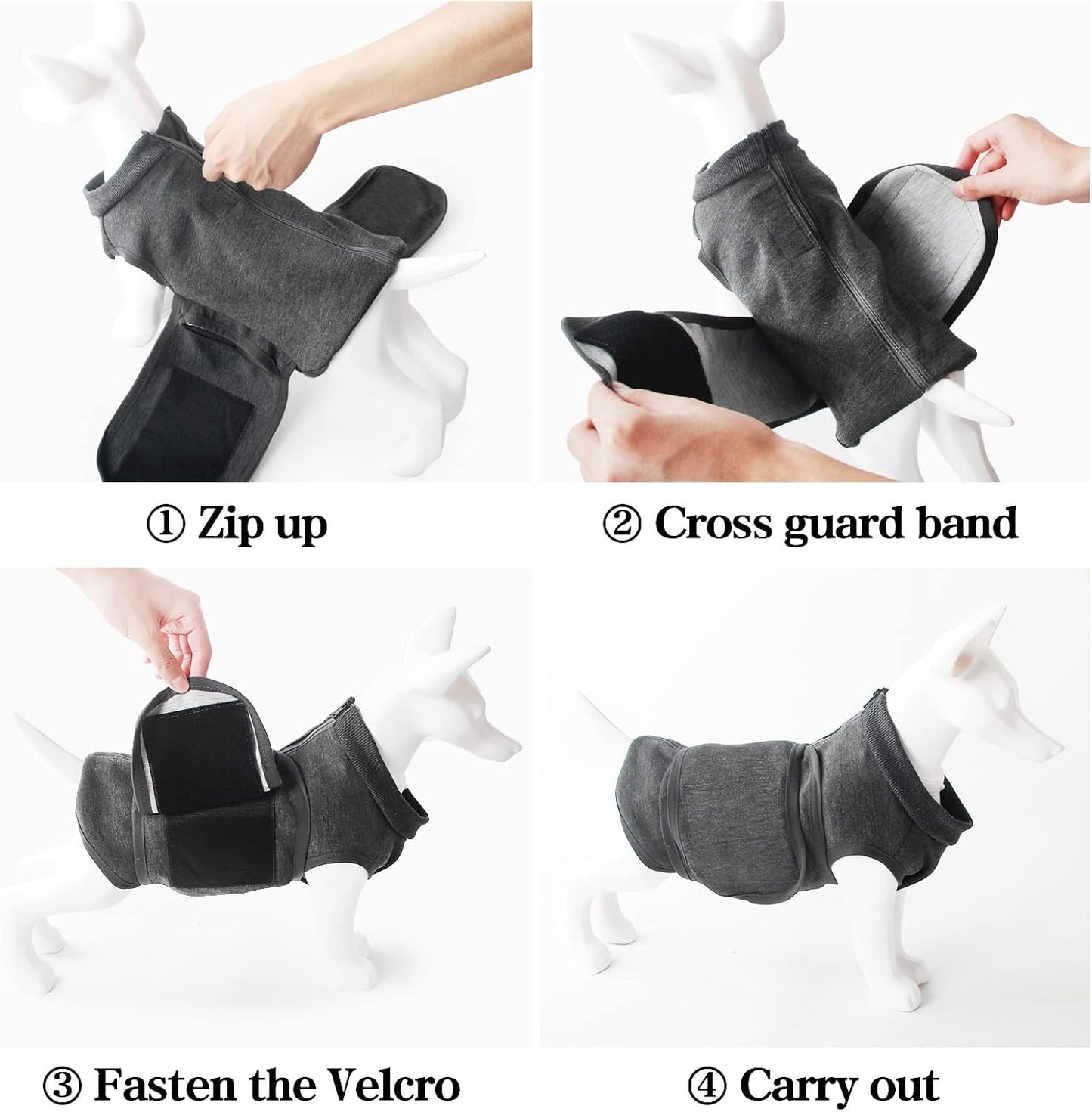 Pssopp Anxiety Coat for Dogs, Keep Calm Breathable Light Weight Wrap Vest with for Best Calming Effect for Dogs (M.)