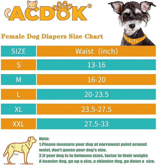 Dog Sanitary Panties Pet Panties for Girl Dogs Period, Washable & Reusable Female Dog Diapers Pet Dog Princess Dress Pants for Dogs in Heat, Incontinence or Excitable Urination (Large, Black)