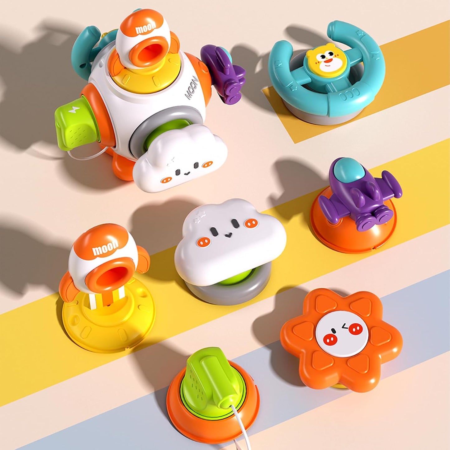 Montessori Sensory Toys for Toddlers 1-3 - Travel Activities Busy Board Cube - Baby Gifts for 6 9 12 18 Months 1 2 One Year Old Infant Boys Girls - Airplane Plane Car Travel Toys Educational Learning