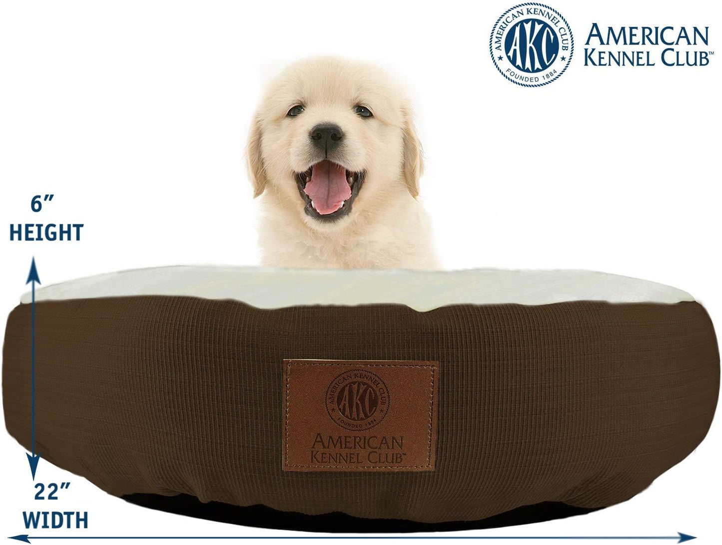 AMERICAN KENNEL CLUB AKC Casablanca Round Solid Pet Bed (Pack of 3)