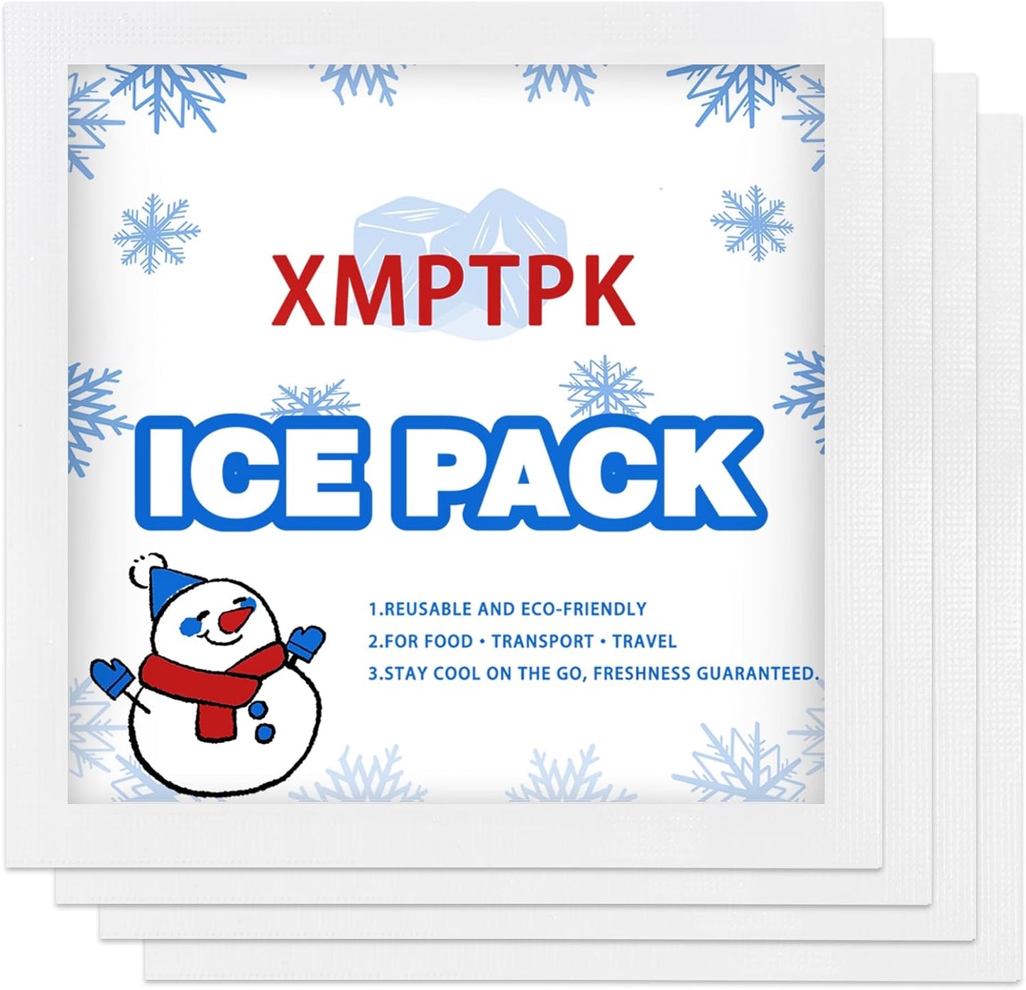 Ice Packs for Cooler, Lunch Boxes and Shipping, Slim Design Reusable Gel Freezer Packs for Frozen Food & Drinks, Camping, Picnic and Fishing