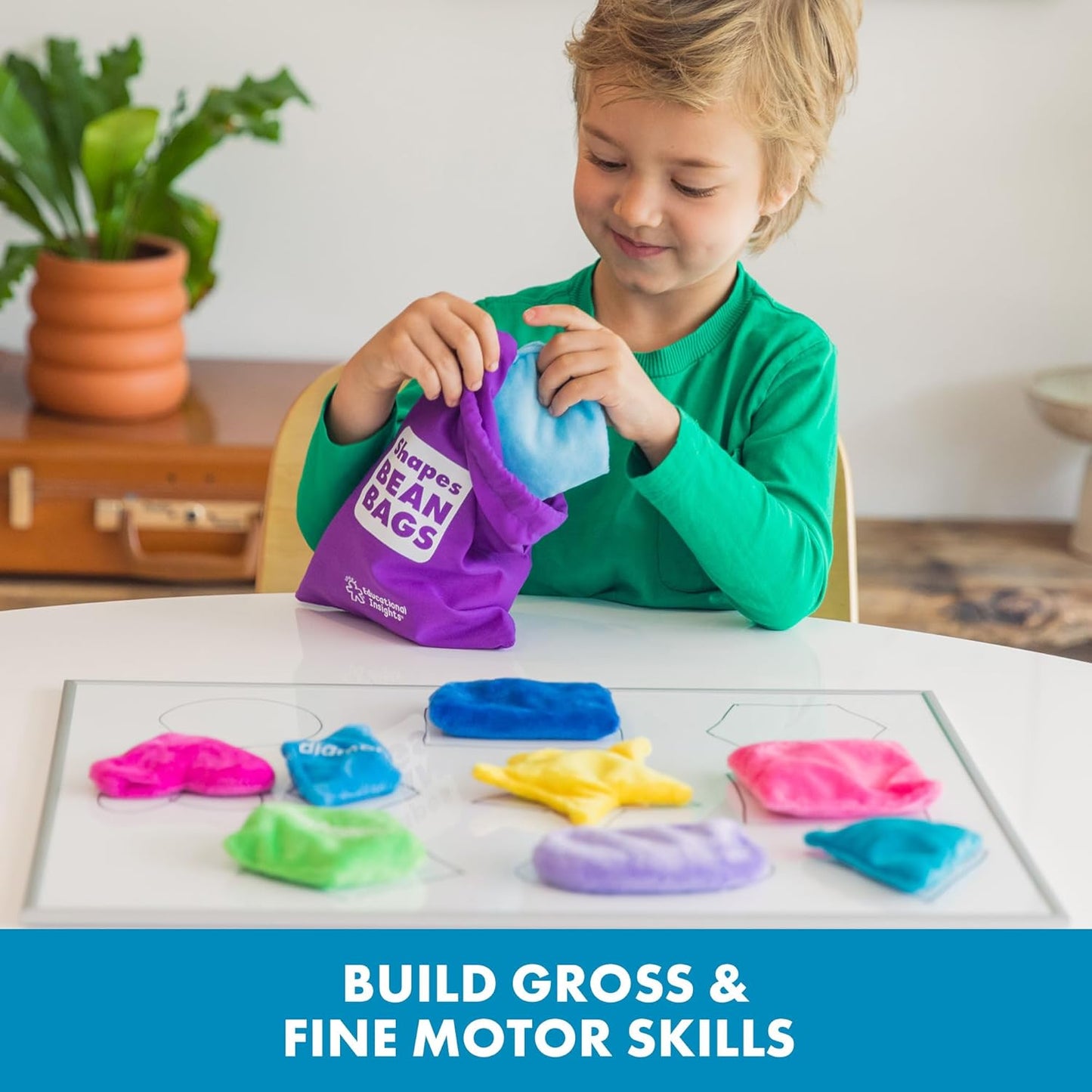 Educational Insights Shapes Bean Bags - Toddler Learning Toys, Learn Shapes and Colors, Sorting Toys for Toddlers, Preschool Classroom Must Haves, Tactile Manipulatives for Kids Ages 3+