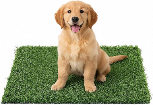 Artificial Grass Dog Potty Pad Replacement (4-Pack) – 20x25” Reusable Indoor Dog Grass Pad, Fast-Drain Turf for Balcony, Patio & Apartment Dogs