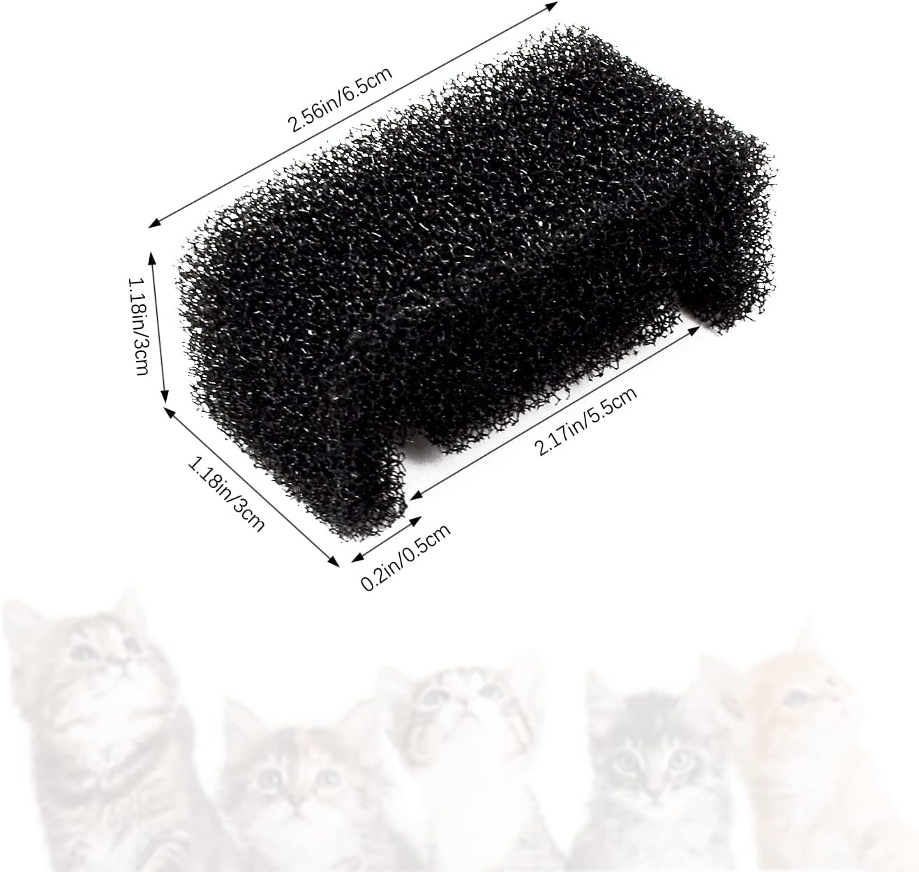 10 Pcs Sponge Filter for 67oz/2L Pet Fountain 81oz/2.4L Stainless Steel Dog Drinking Fountain Replacement,Pet Water Fountain Pre Foam Filters Replacement