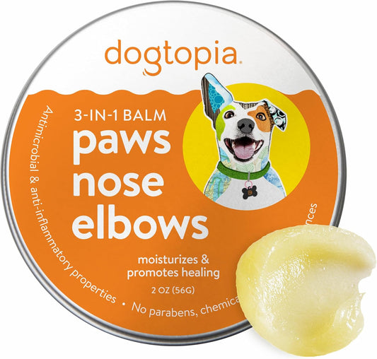 Dogtopia 3-in-1 Balm for Pets | 2oz Nourishing Balm for Dry, Cracked Skin in Dogs | Protective Balm Moisturizes and Heals Pets’ Paws, Noses, and Elbows