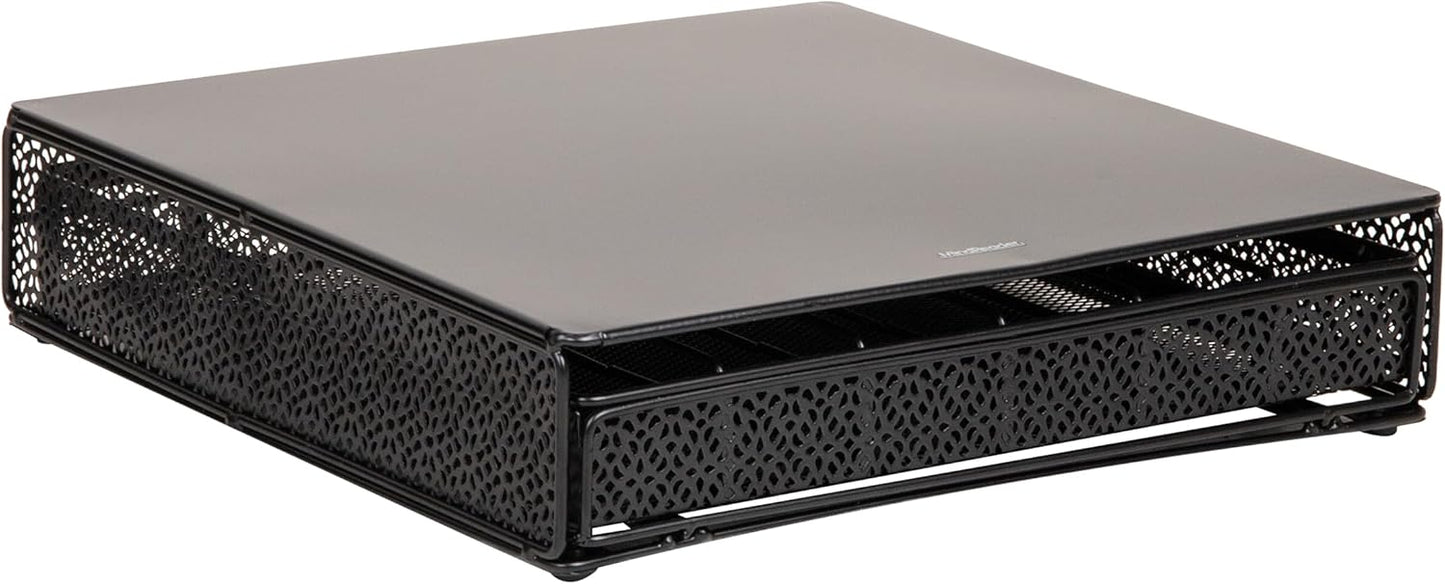Mind Reader Single Serve Coffee Pod Drawer, 36 Pod Capacity, Countertop Organizer, Removable Dividers, Metal, Black