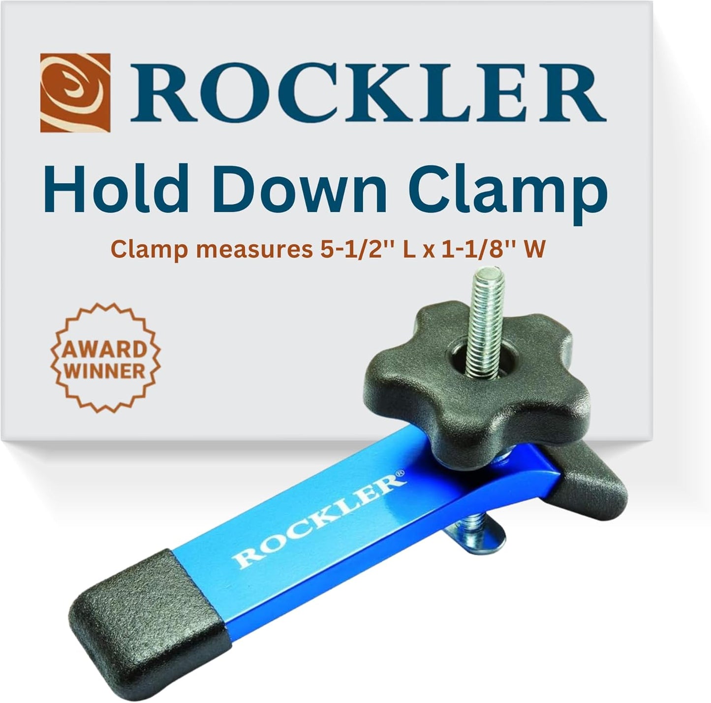 Rockler Hold Down Clamp, (5-1/2''L x 1-1/8'' W) - Drill Press Clamp is for Workbenches, Jigs, or Machine Tables w/T Track Accessories – Clamps Ideal for Soft Woods, Pre-finished Panels, & More