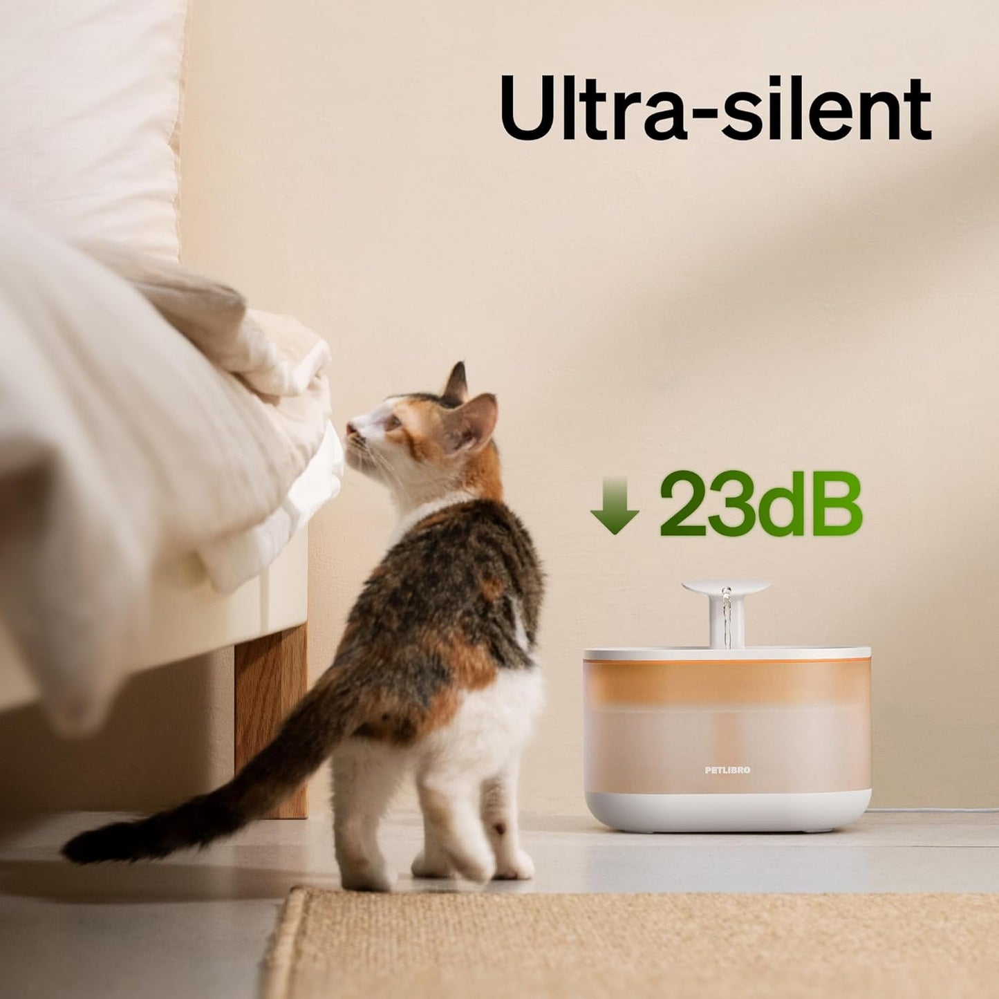 PETLIBRO Cat Water Fountain Ultra Quiet with Two Flow Modes, Large-Size Filter Capsule Pet Water Fountain, 71oz/2.1L Visible Water Level Dog Water Dispenser for Cats & Dogs