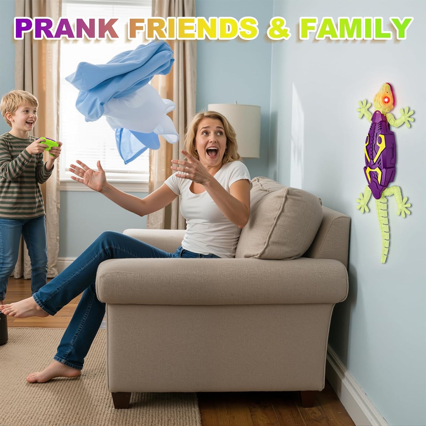 Wall Climbing Gecko, Glow in The Dark Lizard, Easter Basket Stuffers Kids,Wall Crawler Robot Geckos,Fun Kids Toys, Birthday Easter Gifts for 3 4 5 6 7 8 9 10+ Year Old Boys Girls Teens