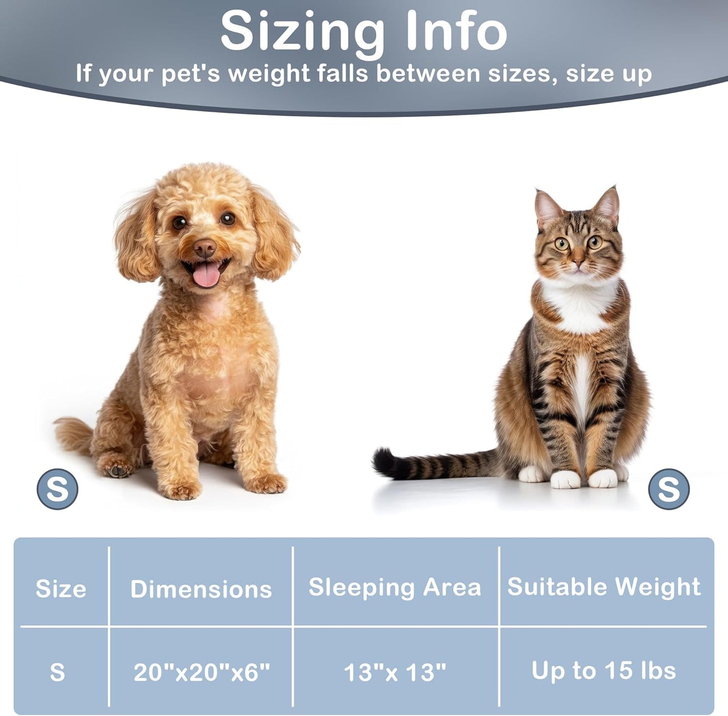 Dog & Cat Bed, 20in Small Medium Size Dog Bed for Puppy and Kitten, Washable Round Fluffy Pet Bed (Coffee Latte Gradient)