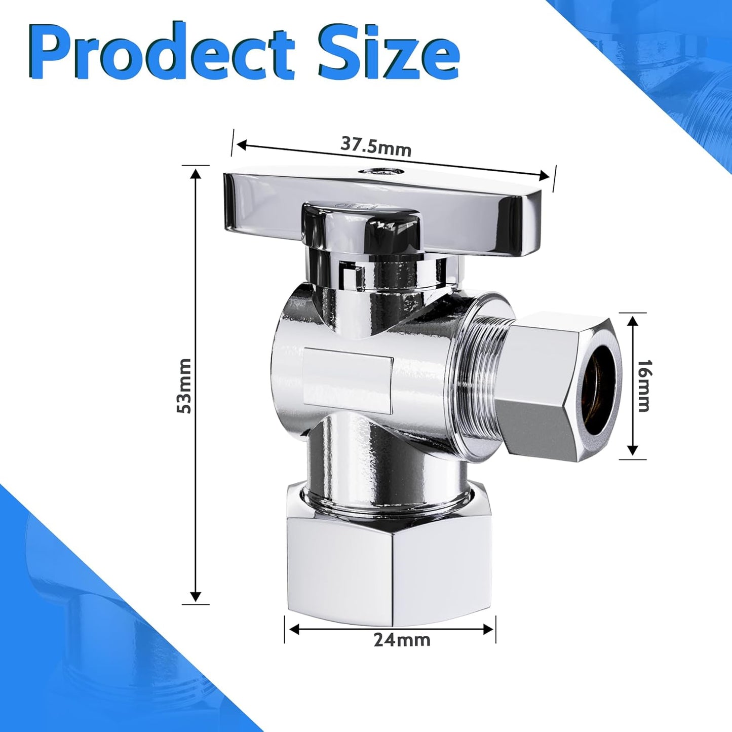 VINTEX Toilet Connector Plumbing kit，Complete Toilet Set Valve with 12" Long Stainless Steel Toilet Connector Hose，1/2 inch NOM Inlet x 3/8 inch OD Compression Outlet Angle Shut Off+Escutcheon Plate