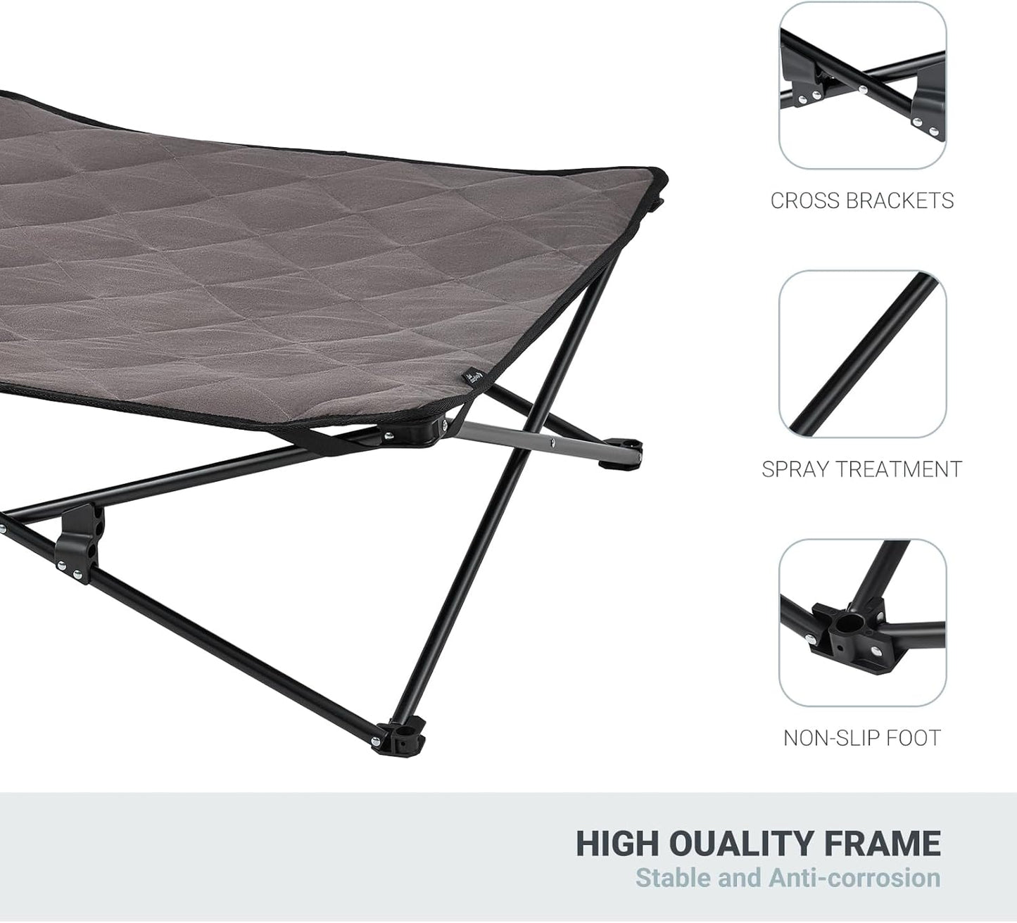 KingsCamp Elevated Dog Bed Portable Raised Beds Stable Folding Dog Cot Dog Camping Bed for Outdoor Travel with Washable Mesh