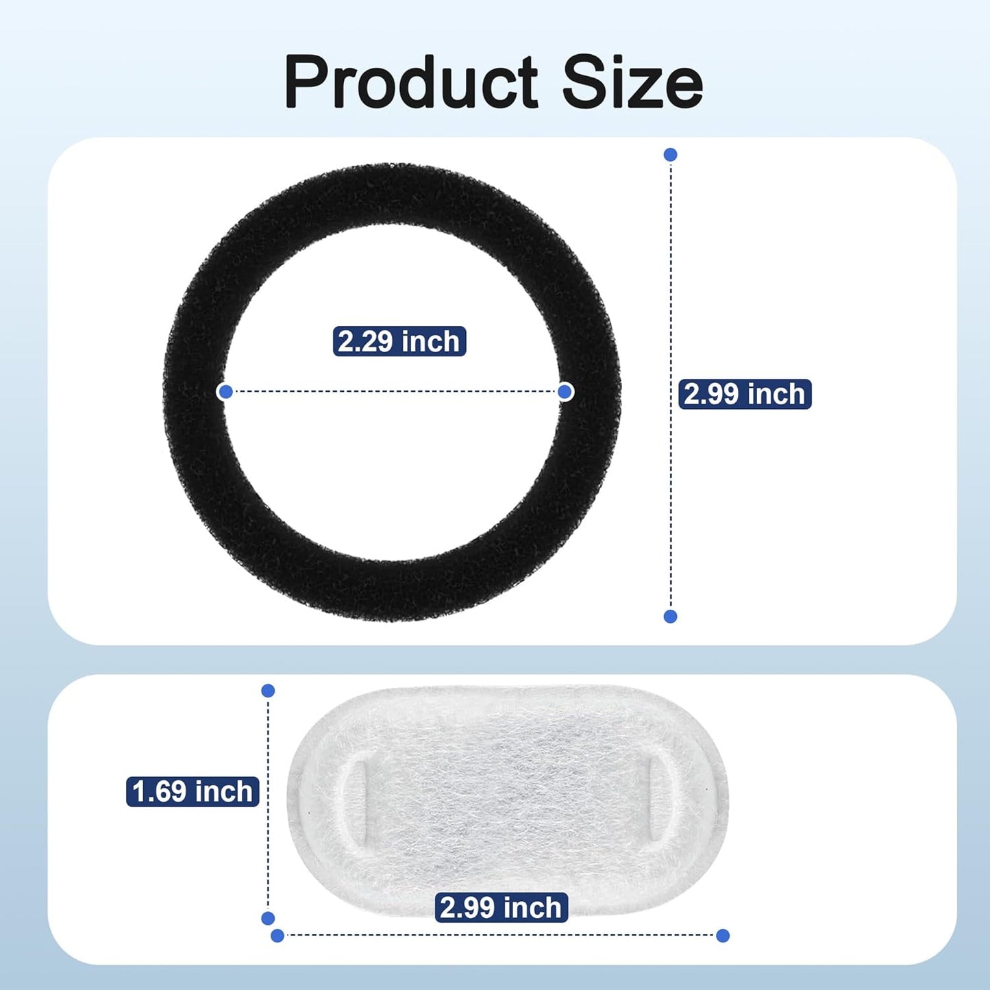 Casfuy Pet Fountain Replacement Filters for PWS-143,140,120 & 136 & 161, 8 Count