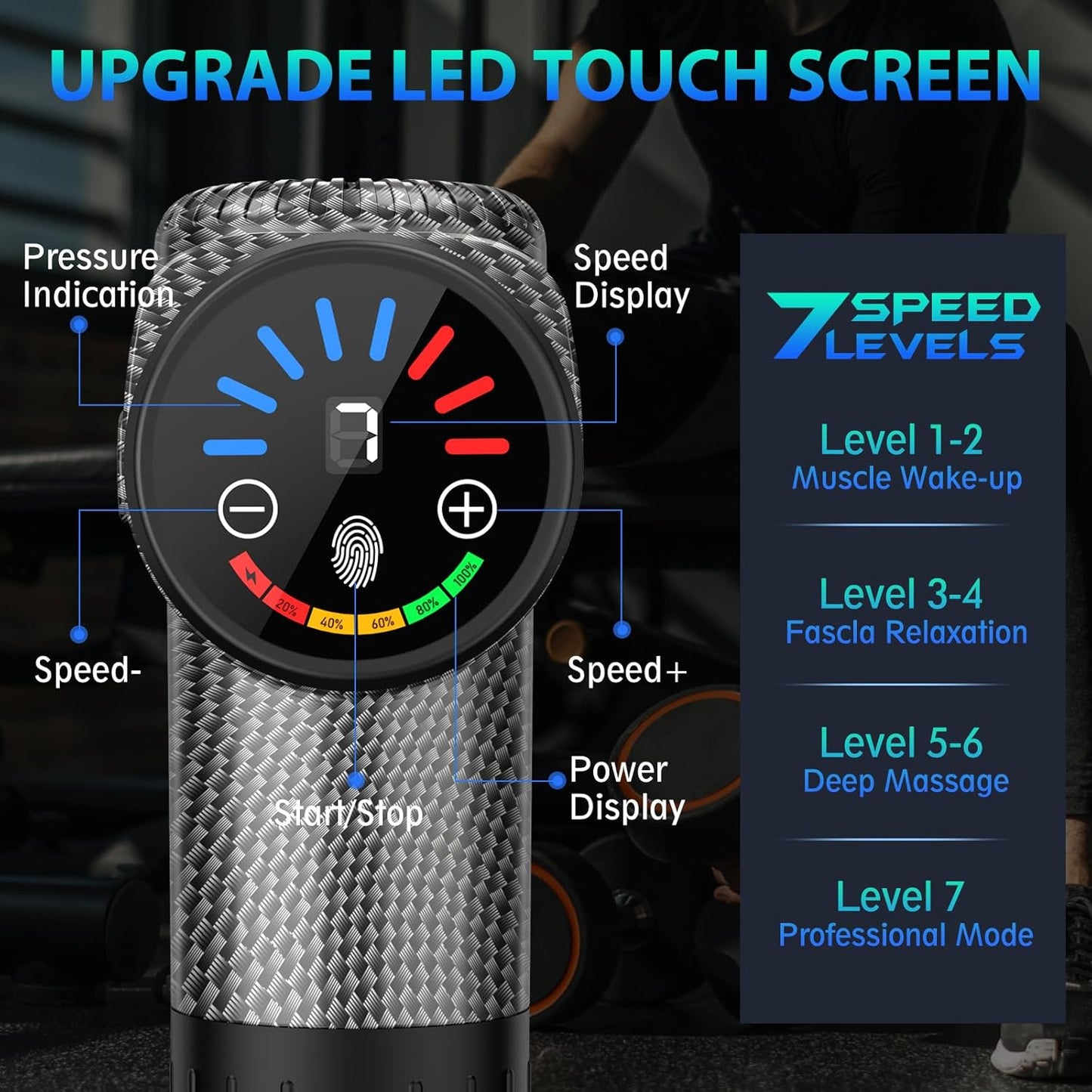 TOLOCO Massage Gun, Deep Tissue Back Massage for Athletes for Pain Relief, Percussion Massager with 10 Massages Heads & Silent Brushless Motor, Valentines Day Gifts for Him Her, Carbon