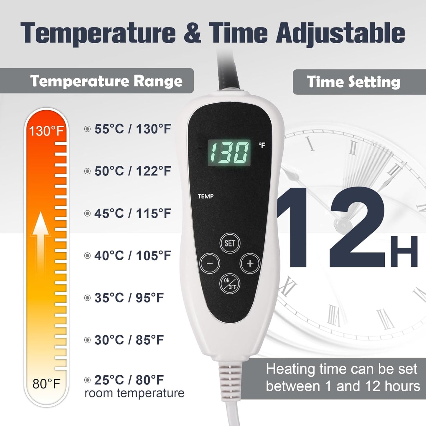 Newget Cat Heating Pad, Waterproof Pet Heating Pad for Cats Dog Indoor, 11 Adjustable Temperature Cat Warming Bed Mat with Timer, Indoor Heated Bed with Chew Resistant Cord (S: 18'' L X 18W '')