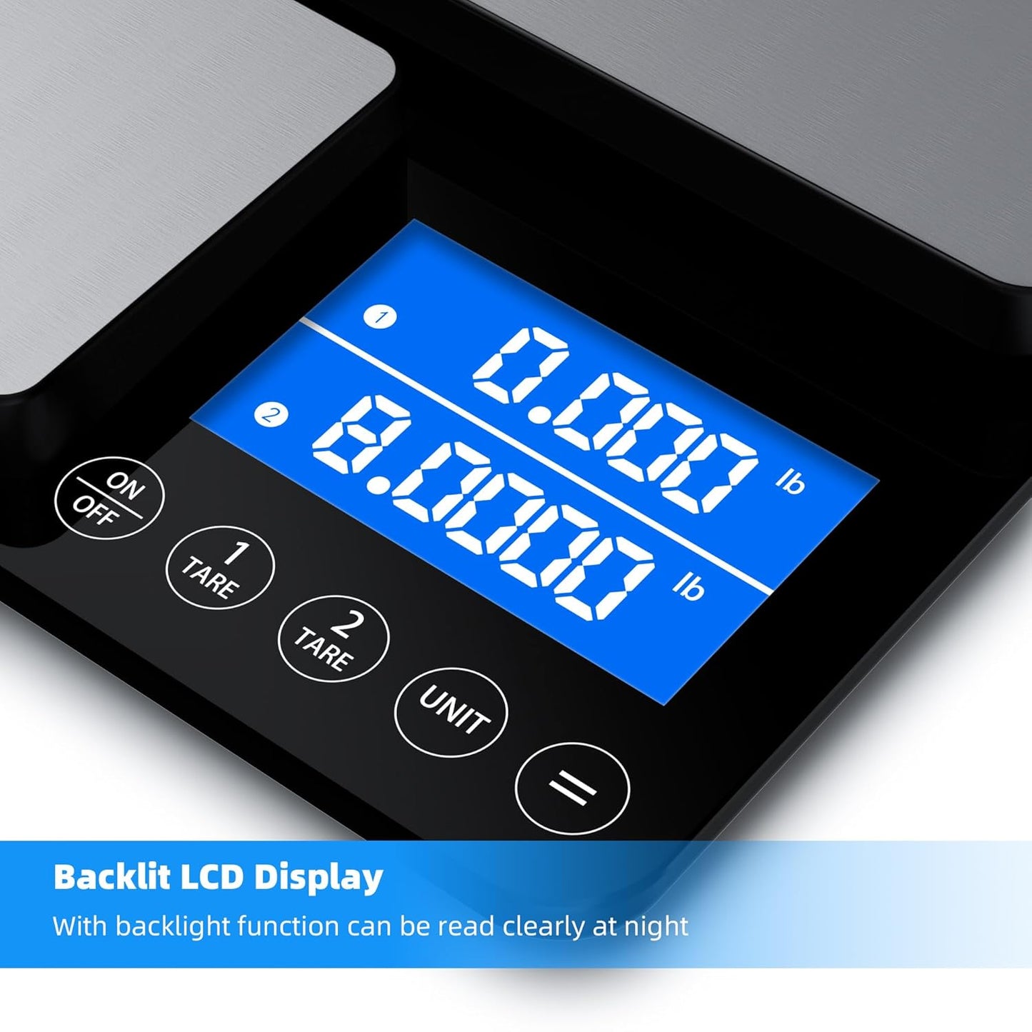 0.001oz/33lb Dual Platform Kitchen Scale, Diyife 9.4in Stainless Steel Food Scale with Two Precisions, Accumulation Functions, 7 Units, Tare, for Baking, Cooking, Pre-Meal Preparation