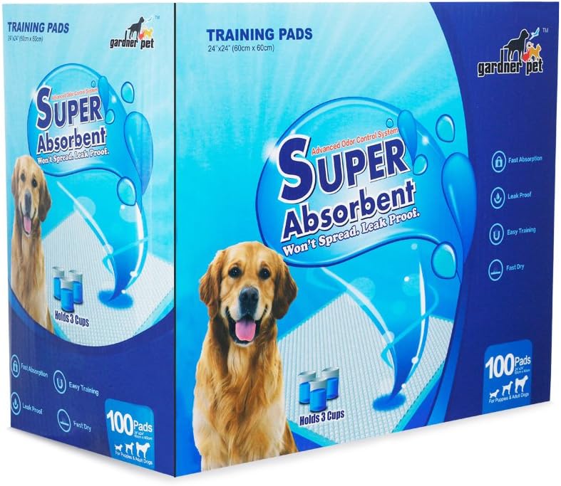 Petfamily Super-Absorbent 24 by 24 Inches Dog Training Pads - 100 Count of Pads