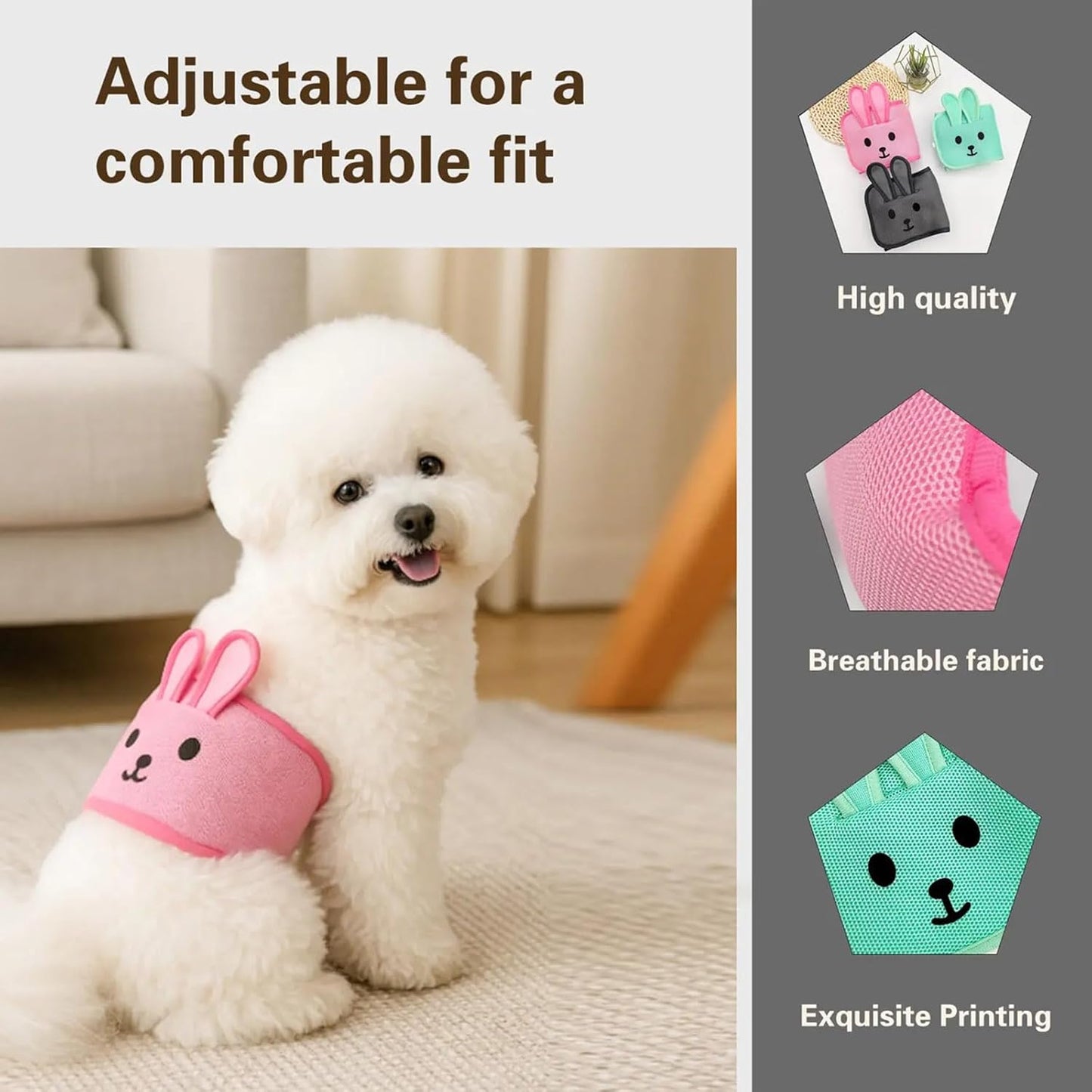 High Absorbent Puppies Diapers Comfortable Dog Underwear Permeable for Female Pet Washable