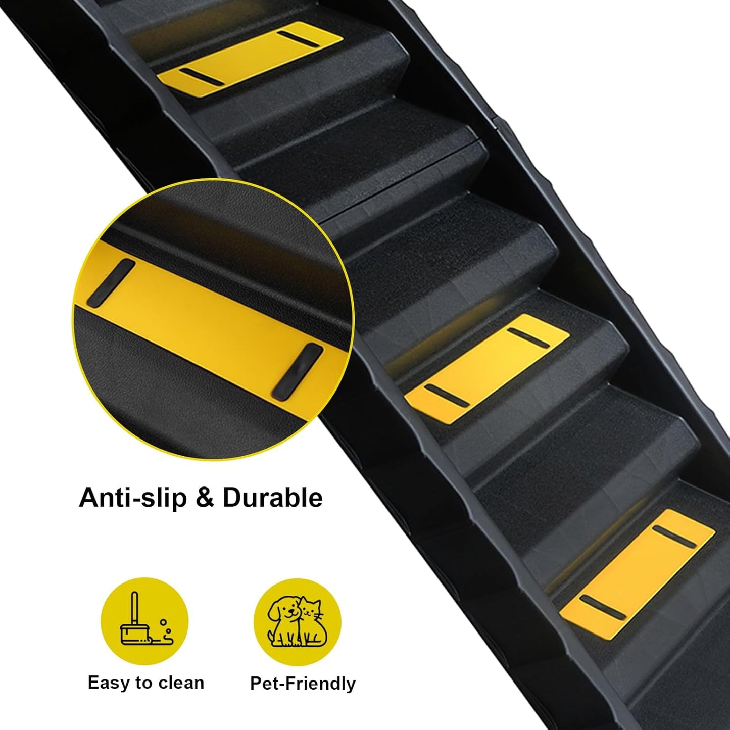 Foldable Dog Ramp for SUVs & Trucks – 61" L x 16" W Non-Slip Surface, Supports 165 lbs, Portable Pet Ramp for Medium & Large Dogs – Lightweight, Easy Storage, Great for Travel