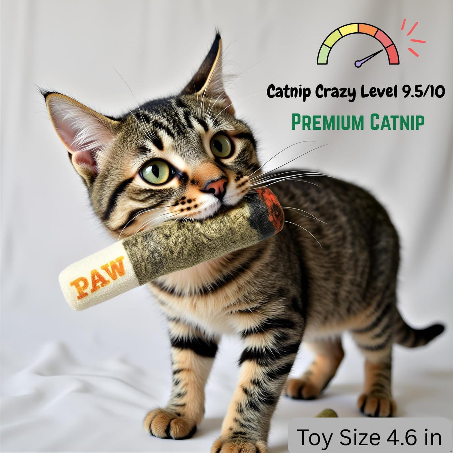 Nestpark Cat Doobie Catnip Cat Toy - Crinkle Kitten Kicker with Extra Strong Catnip - Funny Interactive Cat Toy Indoor Cat Gifts
