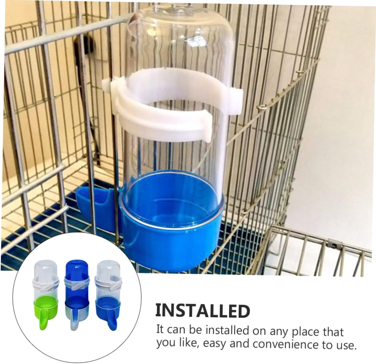 Automatic Bird Water Dispenser Leakproof Pet Drinking Fountain for Small Birds Parrots Cage Water Bowl 5.11X2.55X1.77 Inch Easy Installation Durable Hydration Solution