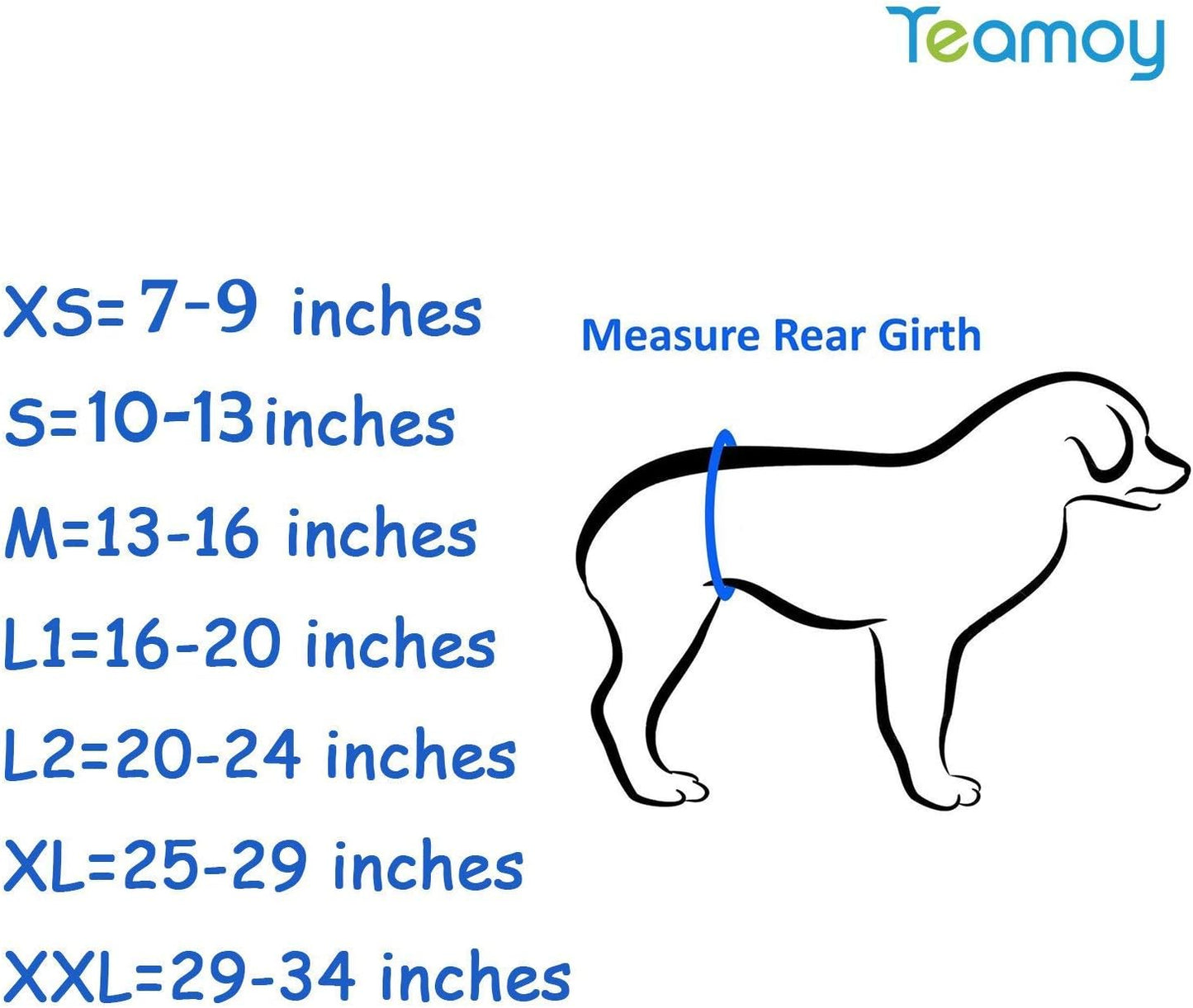 Teamoy 3pcs Reusable Wrap Diapers for Male Dogs, Washable Puppy Belly Band (2XL, 29"-34" Waist, Black+ Gray+ Blue)