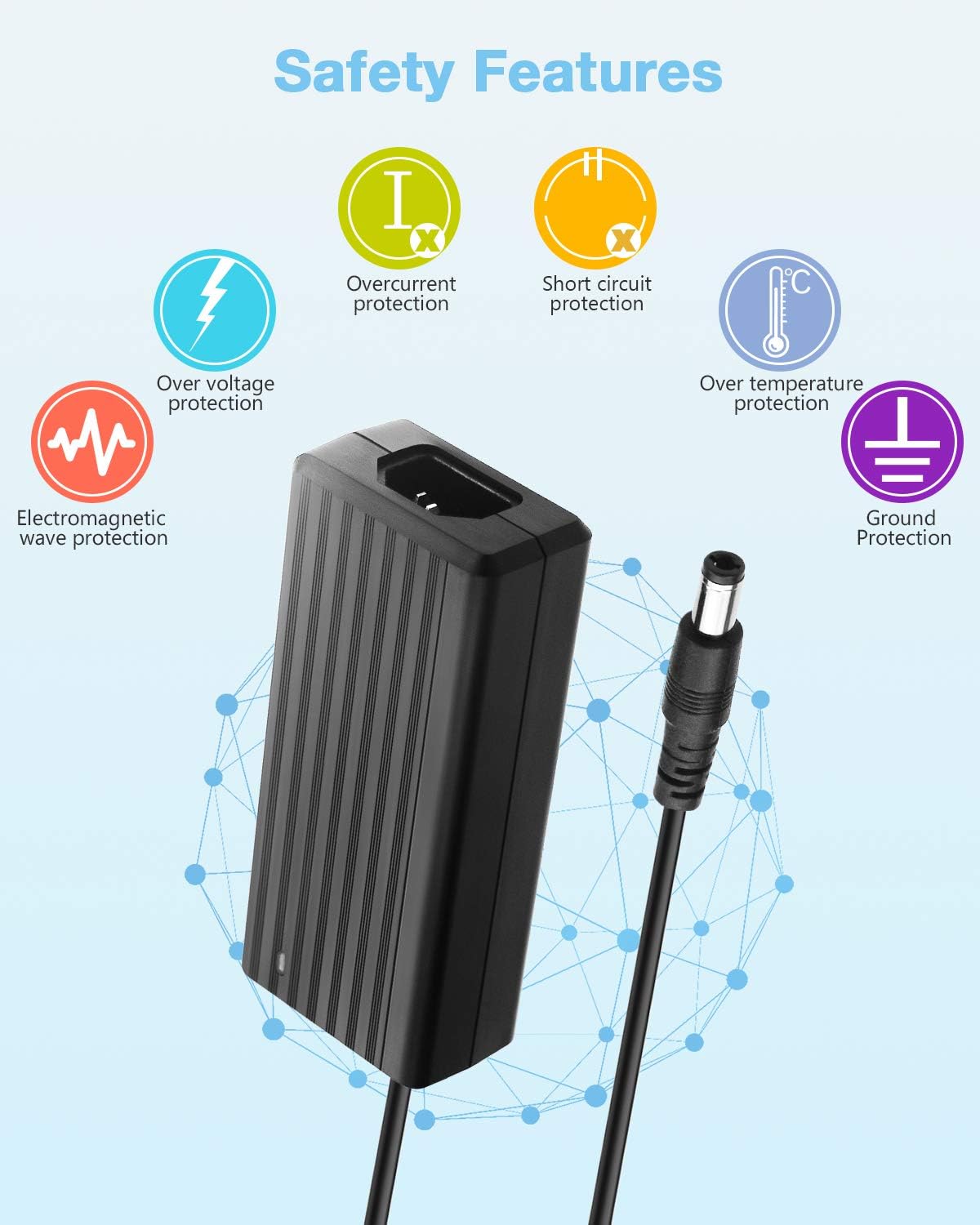 Aclorol 5V 10A 50W Power Supply 100V-240V AC to DC Adapter 5V 10 amp Switching Converter 5.5x2.1mm Plug for WS2811 WS2812B WS2813 5 V LED Strip Pixel Lights