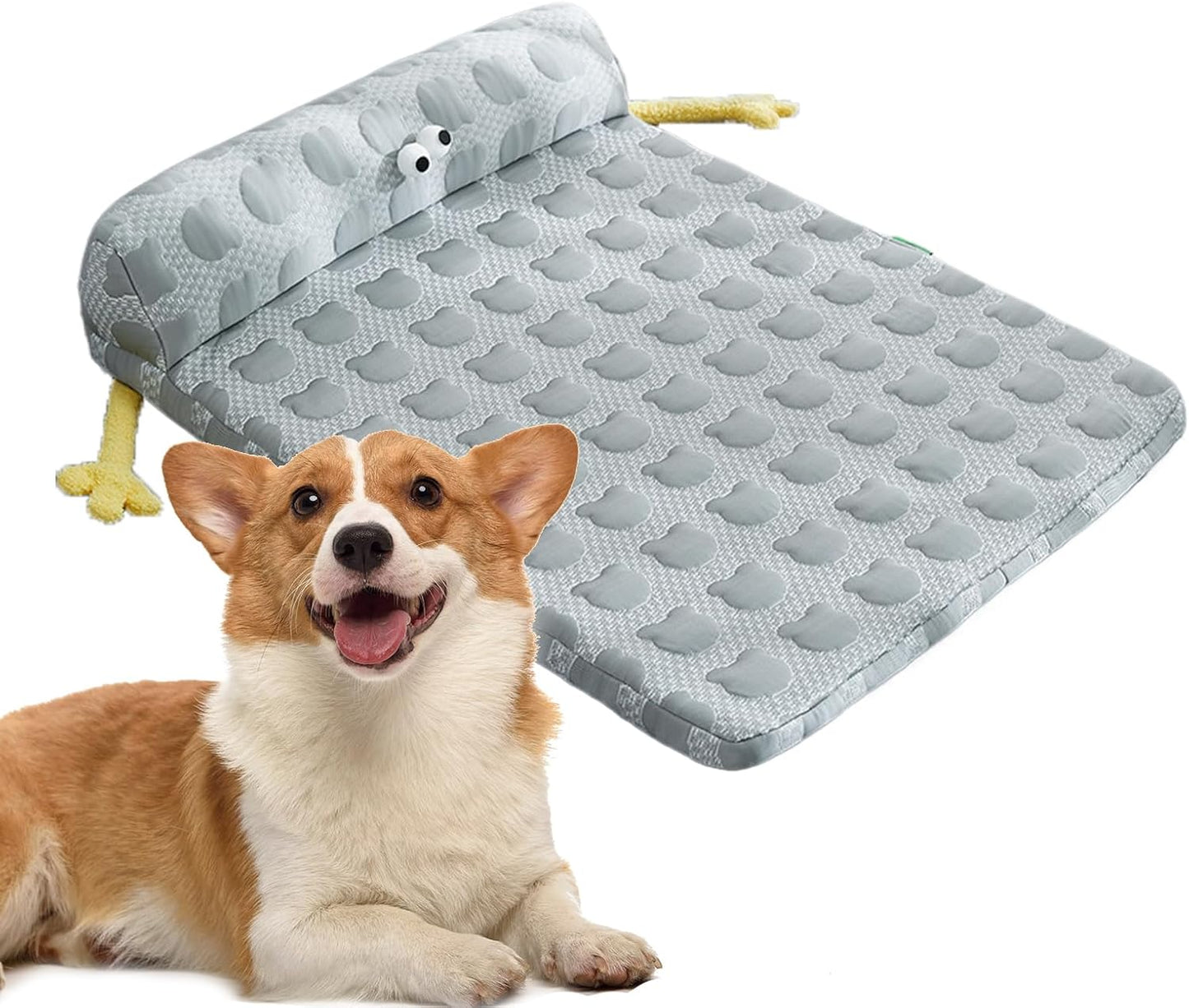 Cooling Dog Bed, Sleeping Mat Pad, Pet Cushion with Non-Slip, Cooling Pad with Washable Cover, Pet Accessories Collection, Comfort Kit for Puppy Cat Kennel Crate Indoor Outdoor Camping