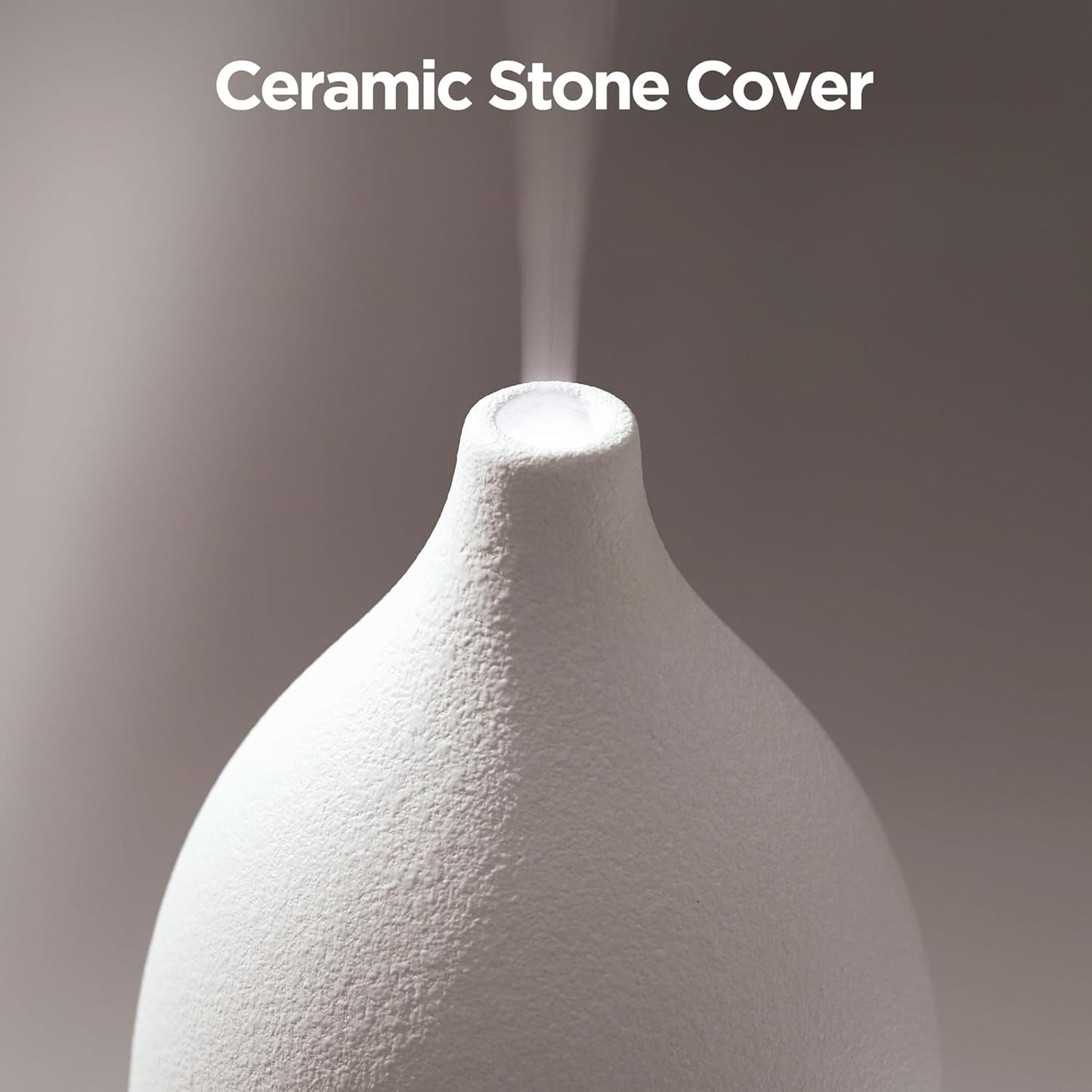 InnoGear Oil Diffuser, 150ML Ceramic Diffuser for Essential Oils Handcrafted Aromatherapy Diffuser Ultrasonic Cool Mist Humidifier with 2 Mist Modes Waterless Auto Off for Room Office, White