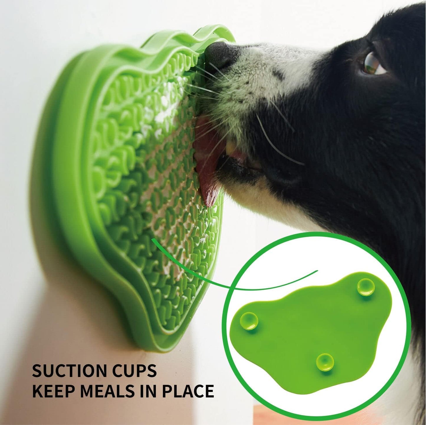 PetDreamHouse Lick Paw Pad & Slow Feeder for Dogs, Anti-Boredom, Distraction Mat, Reduces Anxiety w/Stress-Relief Stimulating Licking, Suction Cups on Back, Ideal for Puppies, Dogs & Cats, Green