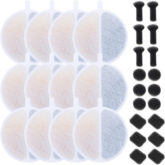 15/30pcs Replacement Filter Dogs Cats Water Drinking Fountain Replaces For Pet Water Fountain Easily To Install&Maintain Cats Filter And Sponges Pet Replacement Round