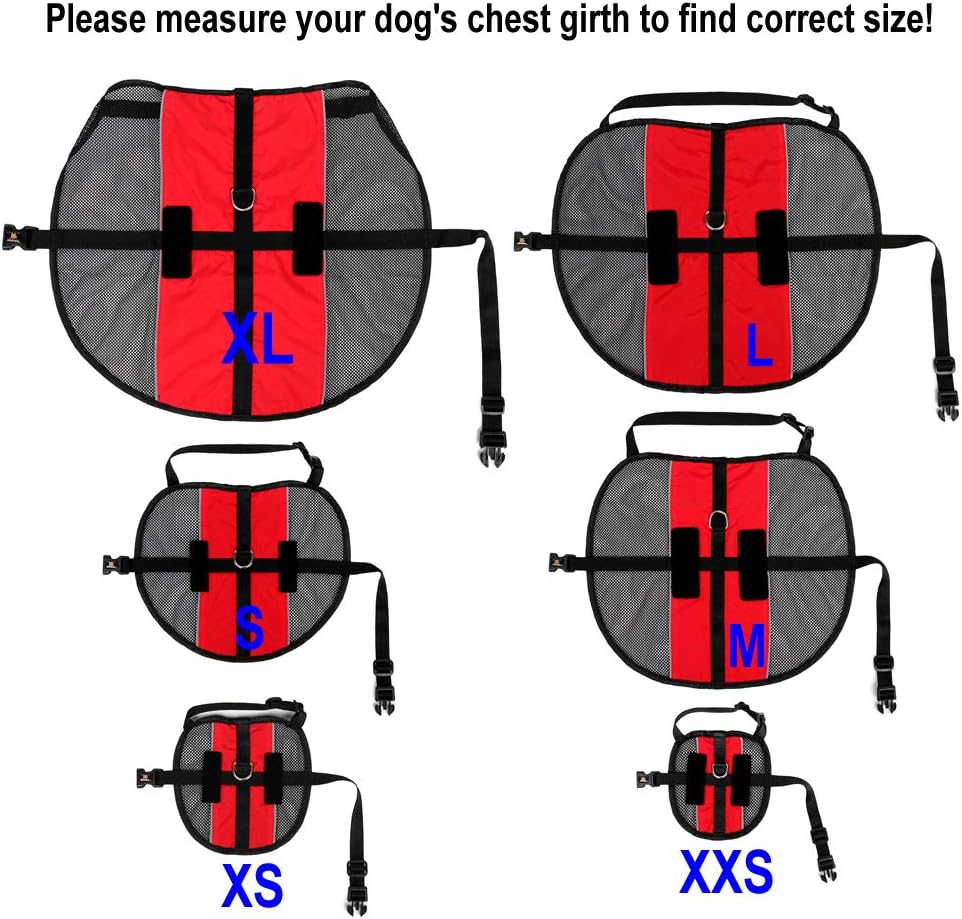 PLUTUS PET Emotional Support Dog Vest with 2 Free Removable Emotional Support Animal Patches, Reflective Lightweight Cool Mesh Dog Vests for Service Dogs,Red L,Girth 26.7-31.5"