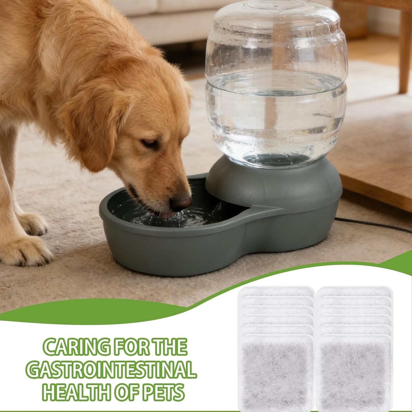 Cat Water Fountain - Filter Leak Proof Design, Multifunctional Charcoal Replacement Filters, Pet Fountain Accessories for Fresh Water, Suitable for Small Large Puppies, Home Indoor Garden Use
