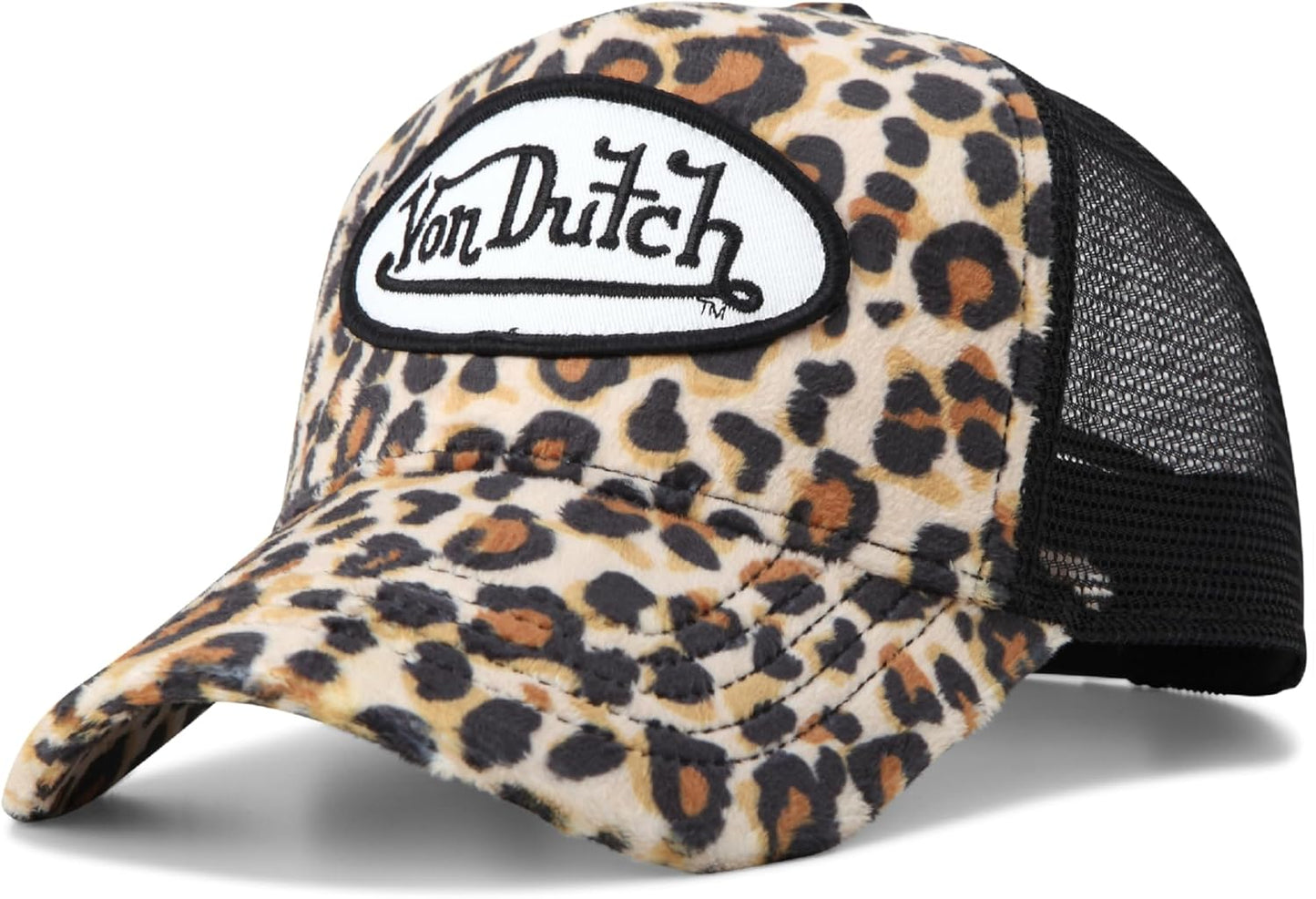 Von Dutch Unisex Trucker Hat - Velvet Curved Bill Mesh Back Retro Classic Adjustable Snapback Baseball Cap for Men and Women