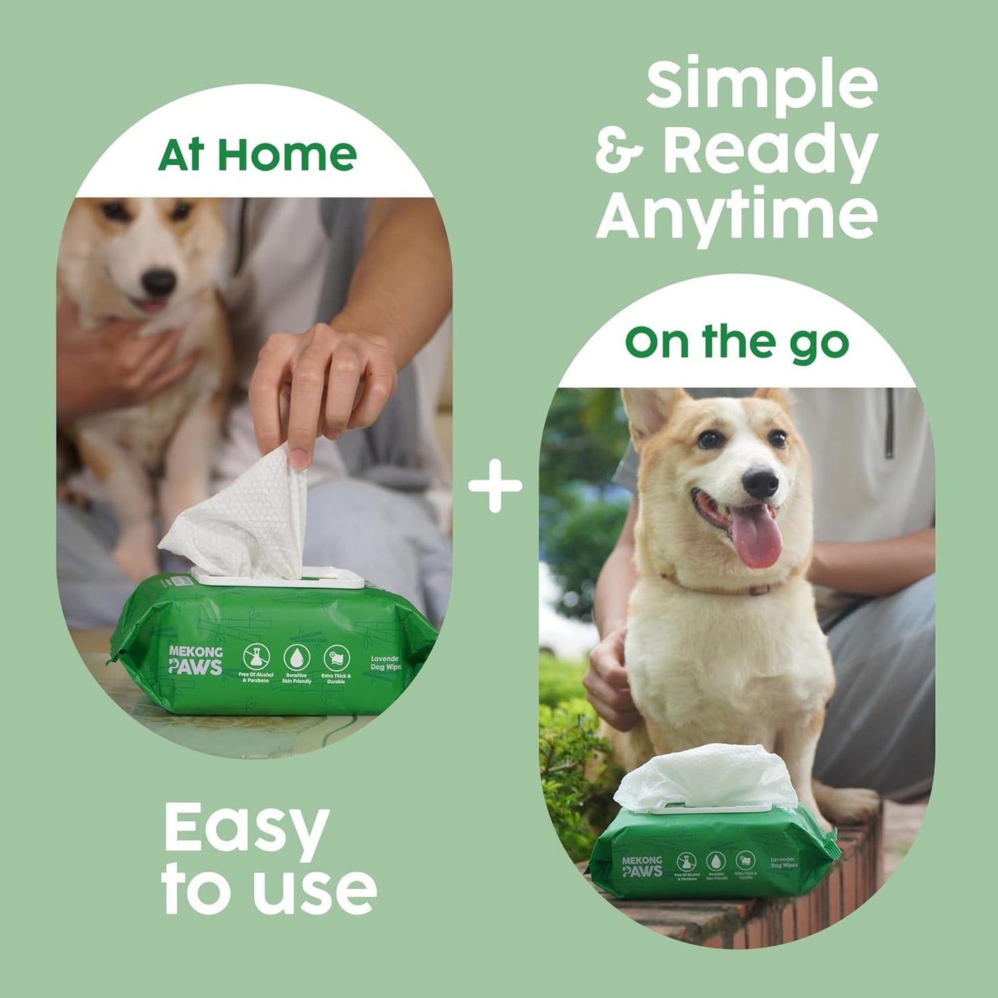 Bamboo Grooming Wipes - Calming Lavender Scented - Freshening Dog Cat - Gentle on Sensitive Skin - Thick & Durable for Paw Coat & Bum Cleansing - 400 Count
