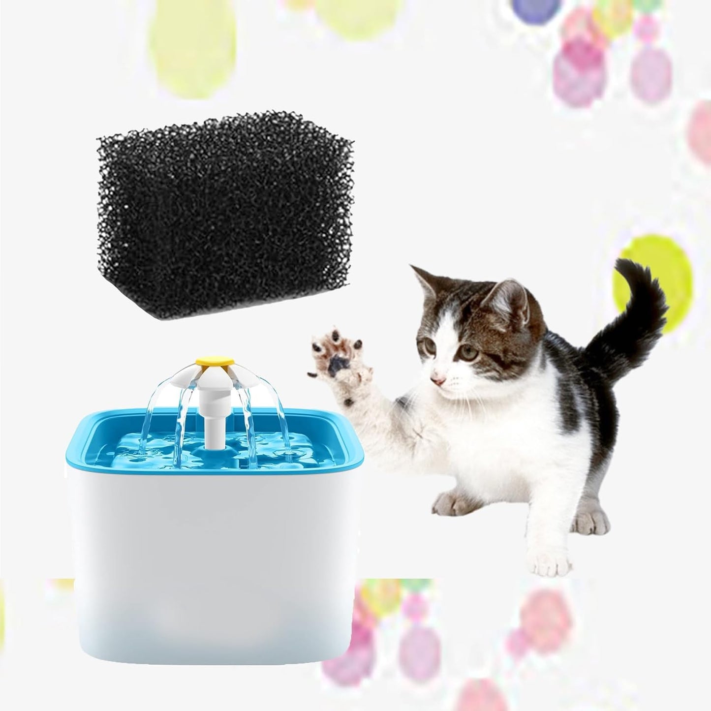 8 Pack Replacement Pre-Filter Sponges for 84oz/ 2.5L Pet Fountain Cat Water Fountain Dog Water Dispenser