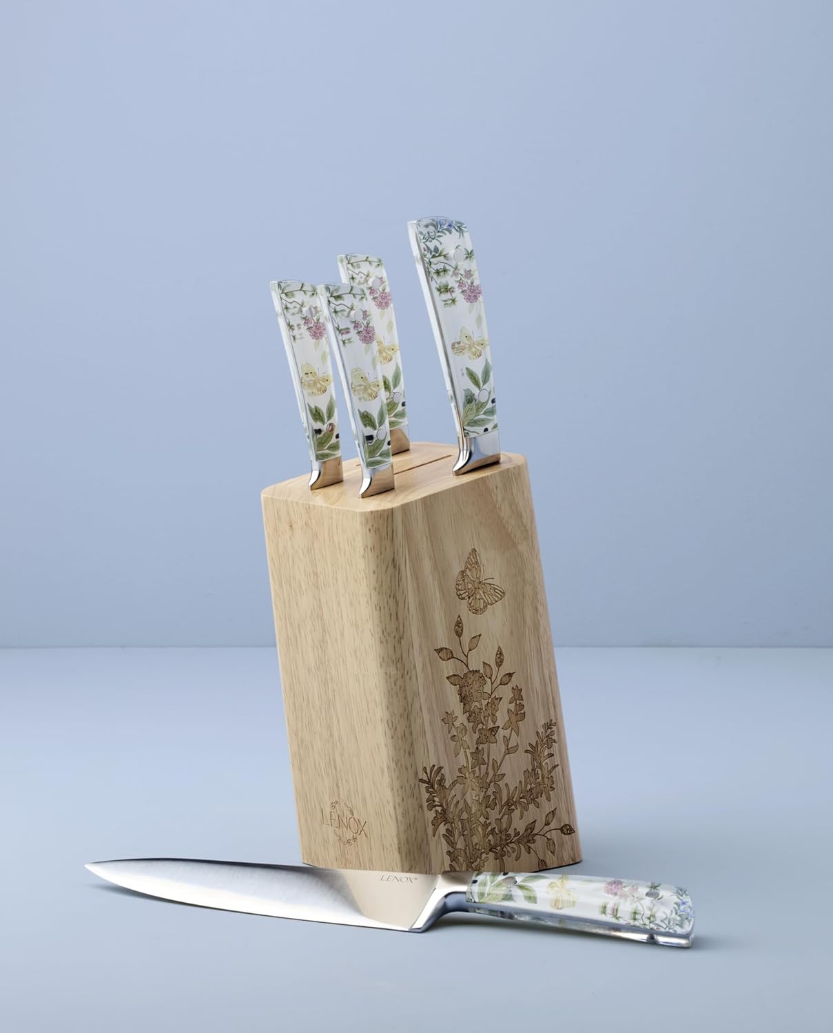 Lenox 898380 Butterfly Meadow Herbs 6-Piece Cutlery Block Set
