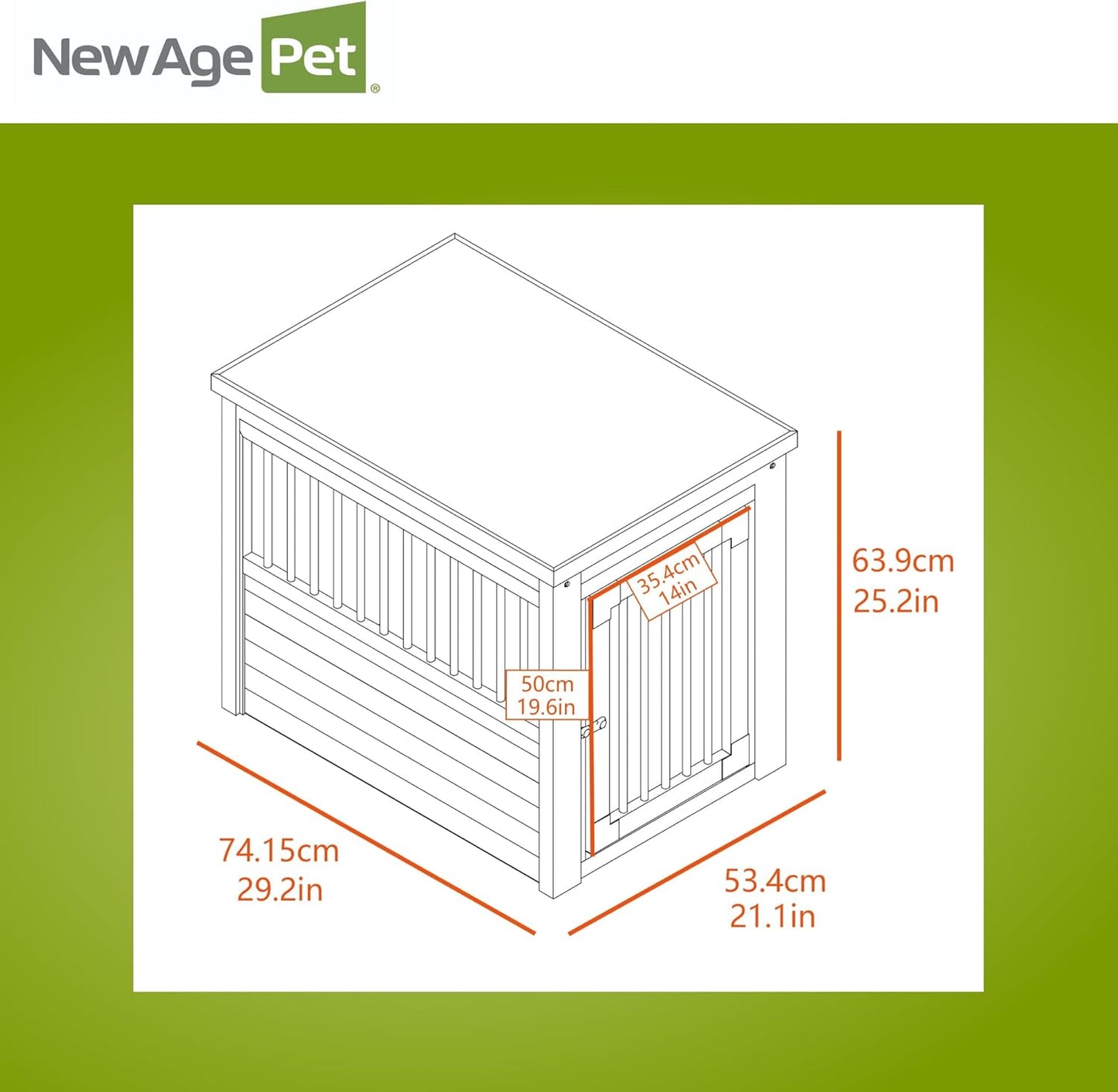 New Age Pet ECOFLEX InnPlace Dog Crate & End Table, Indoor Furniture Style Pet Kennel for Small, Medium, Large & XL Dogs, Durable Composite, Espresso Black, Medium