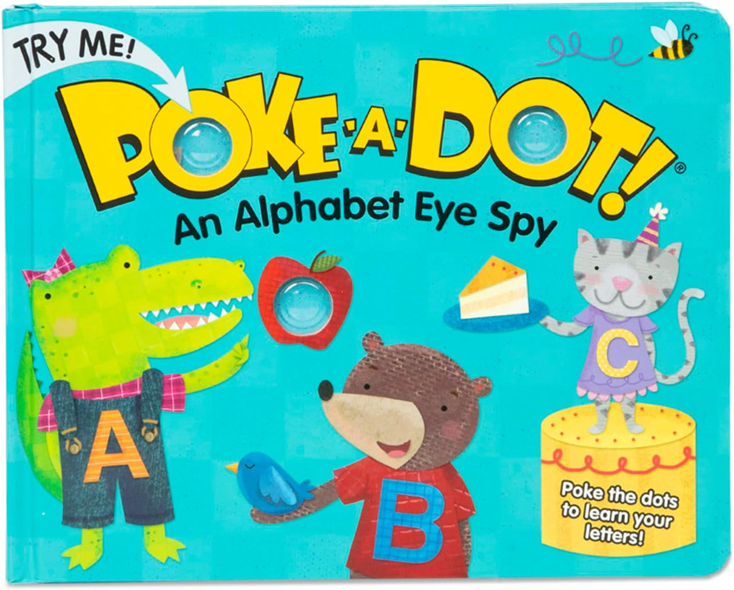 Melissa & Doug Poke-a-Dot! an Alphabet Eye Spy, Interactive Children's Board Book with Buttons to Pop, Educational Sensory Toy for Toddlers & Preschoolers Ages 3+ - FSC Certified