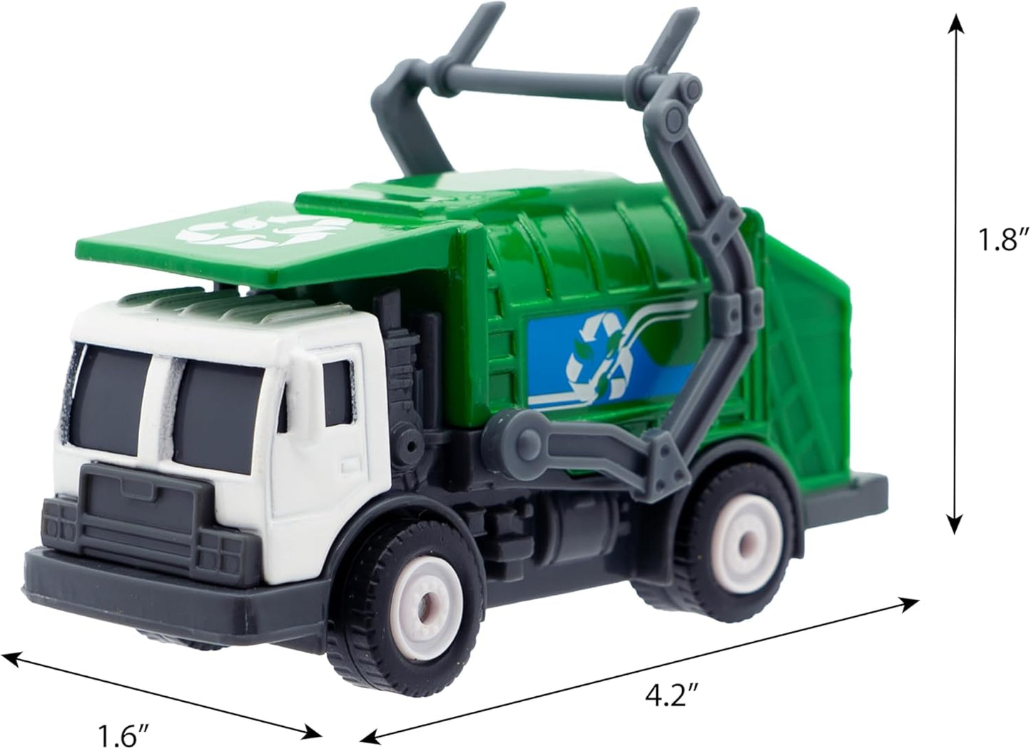 Mighty Fleet Diecast 3-Pack, Tow Truck, Garbage Truck, and Tanker, Durable 3â€ Diecast Vehicles for Kids Ages 3+
