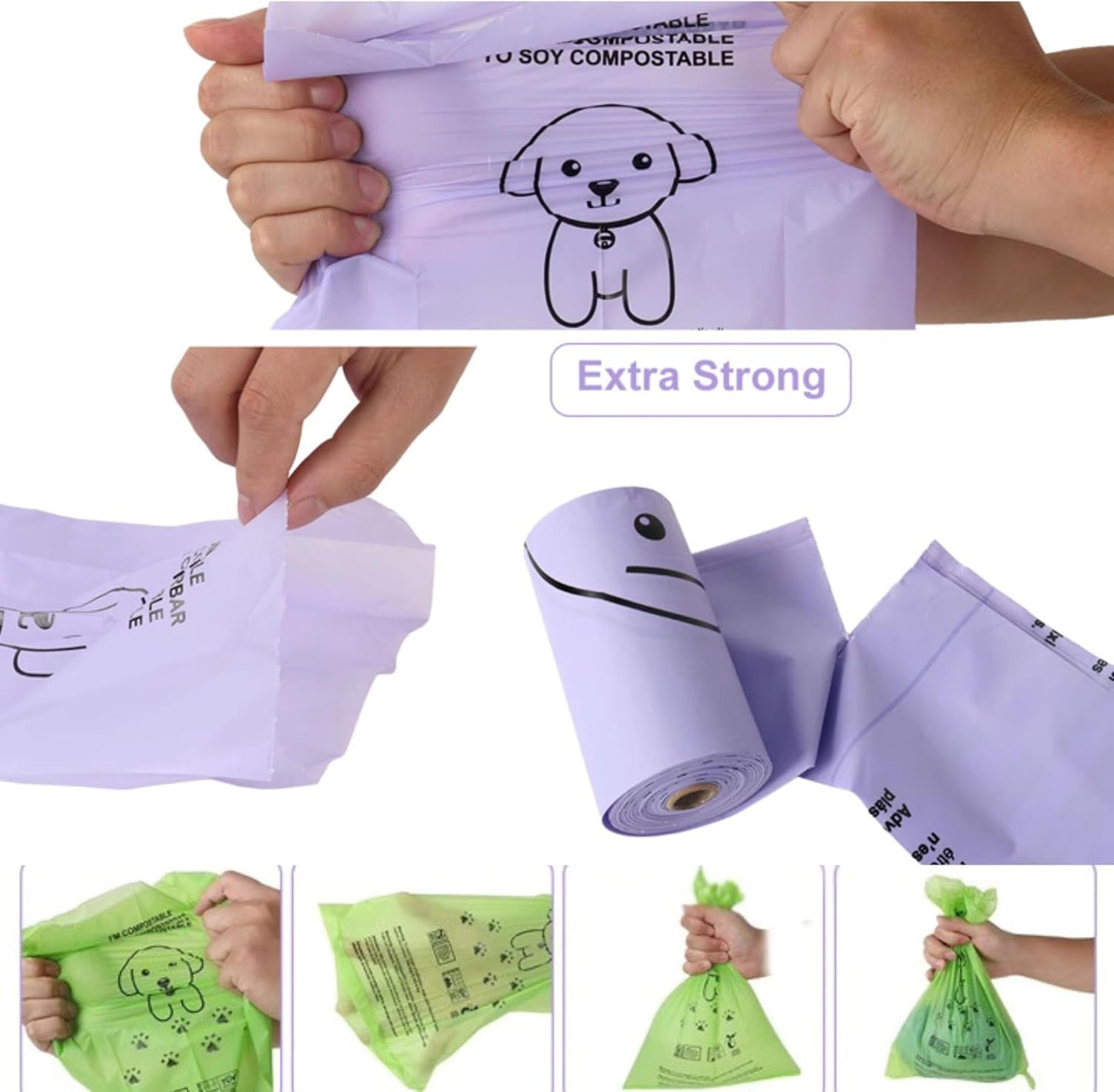 0 Plastic -150 bags, 100% Certified Home Compostable Dog Poop Bags - we give back to World Animal Protection - ASTM D6400 & EN 13432 Compliant, extra thick & Leak proof dog poop bags